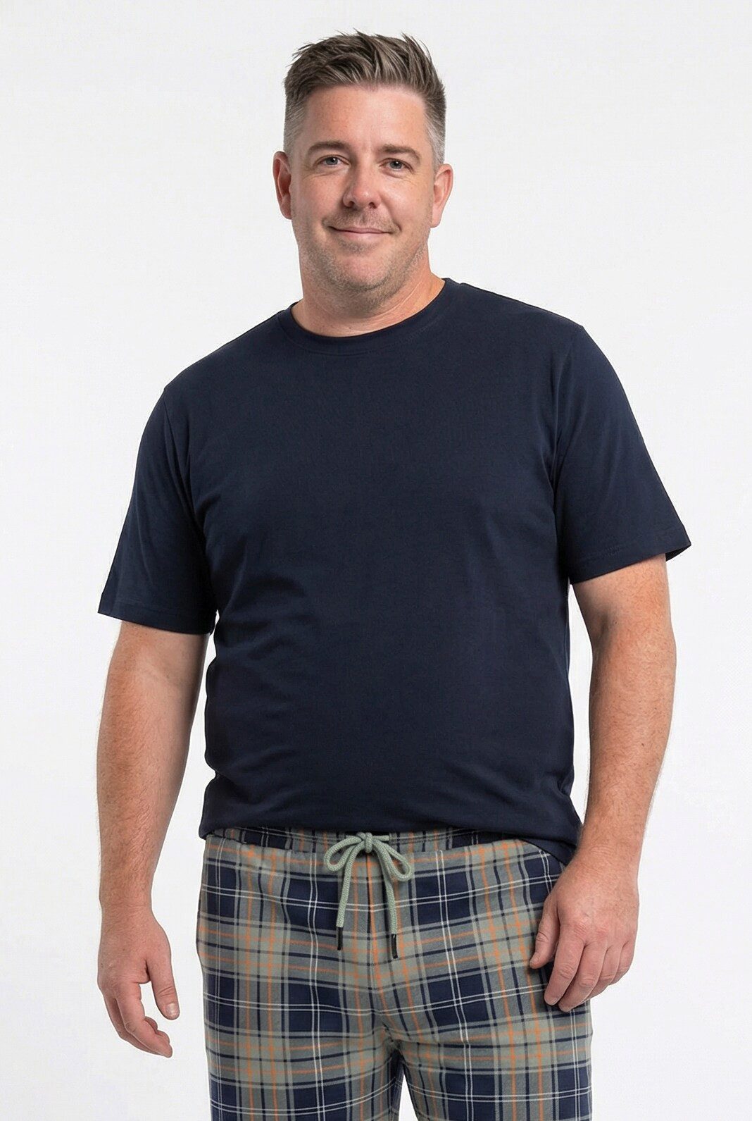 Men Plus Schlafanzug Schlafanzug kurze Form Karo-Hose
