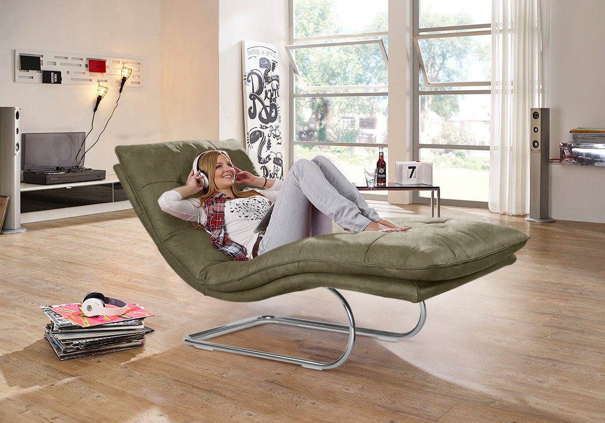 W.SCHILLIG Relaxliege daily dreams, in Waffelkissen-Optik, wahlweise mit Motor, Freischwingergestell
