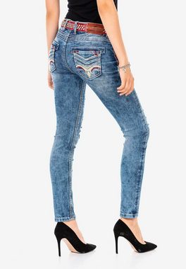 Cipo & Baxx Slim-fit-Jeans mit angesagten Used-Elementen