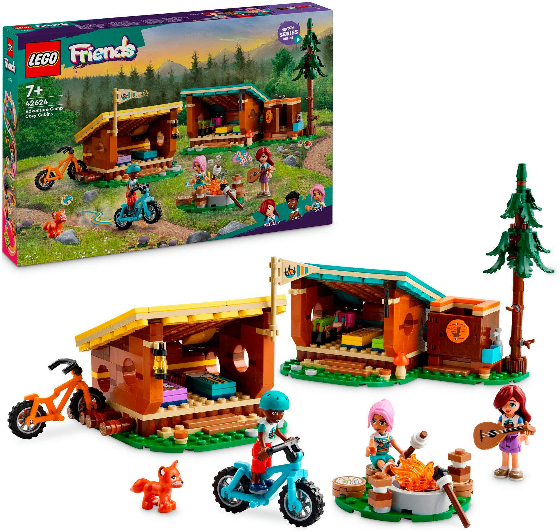 LEGO® Gemütliche Hütten im Abenteuercamp (42624), LEGO Friends Konstruktion günstig online kaufen