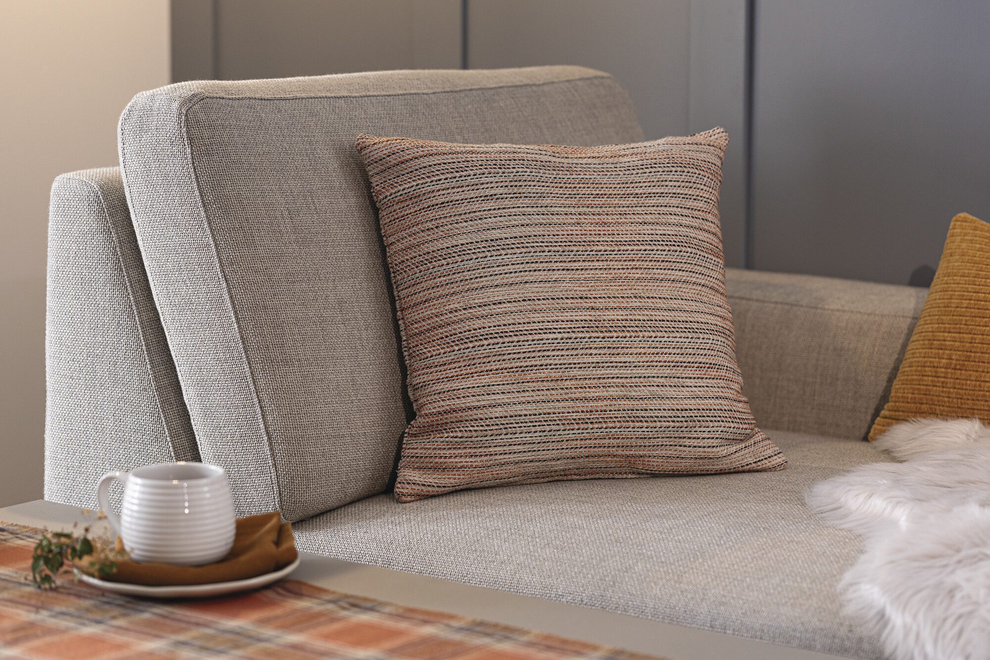 Frank Flechtwaren Kissenhülle, Kissenhülle Farbstruktur