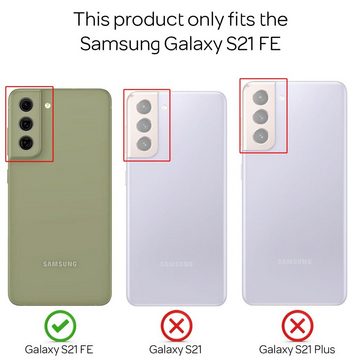 Nalia Smartphone-Hülle Samsung Galaxy S21 FE, Klare Glitzer Hülle / Silikon Transparent / Glitter Cover / Bling Case