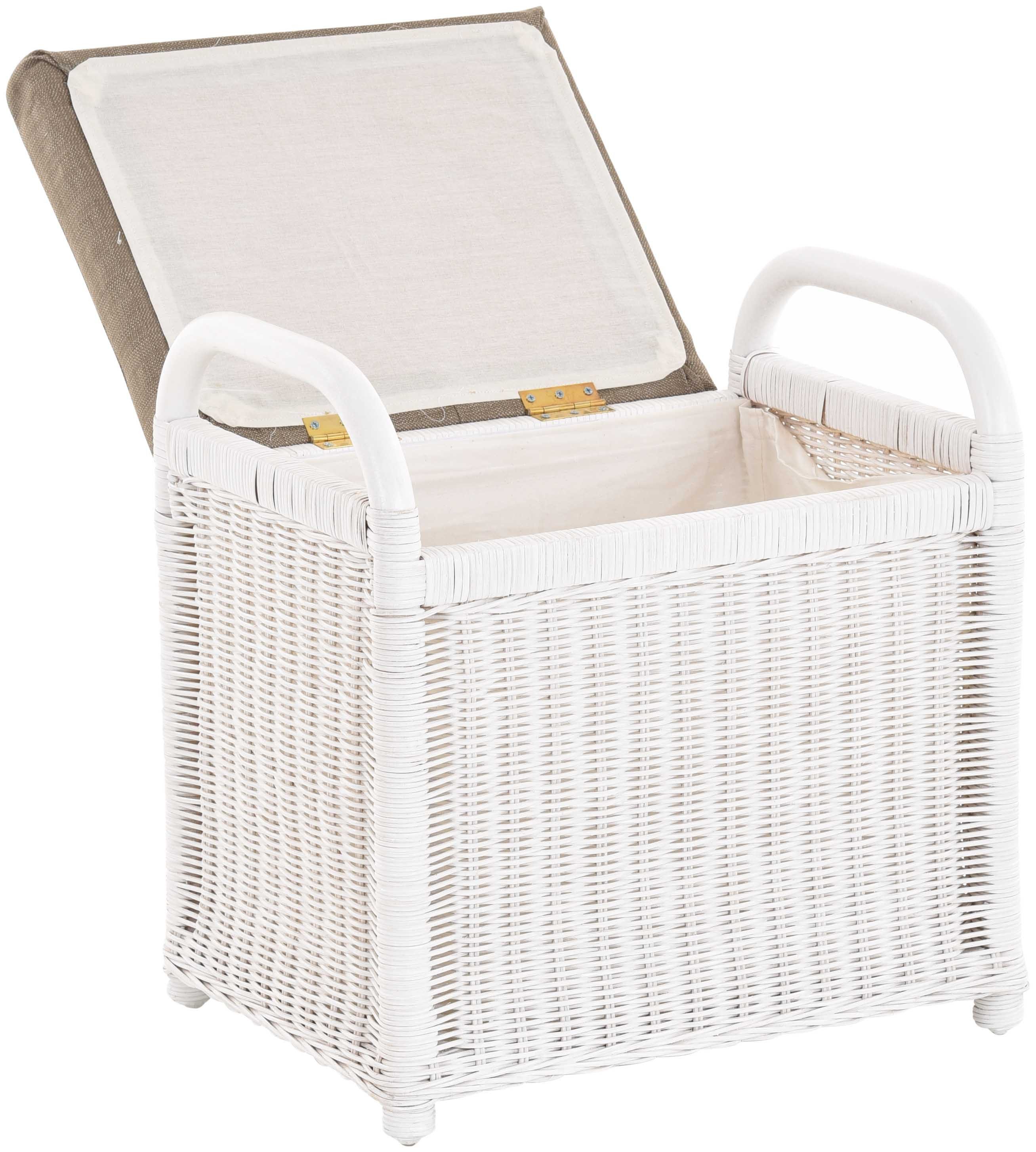 Krines Home Sitzbank Rattan Bank Sitzbank Sitzhocker mit Stauraum Rattanhocker mit Deckel, gepolsterter Deckel