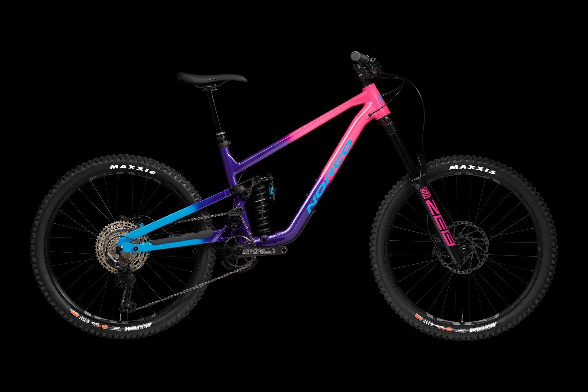 NORCO Mountainbike MTB Fully SHORE 2 Purple Pink/Blue 27,5" Diamant, 12 Gang Shimano Shimano Deore RD-M6100 12spd Schaltwerk, Kettenschaltung