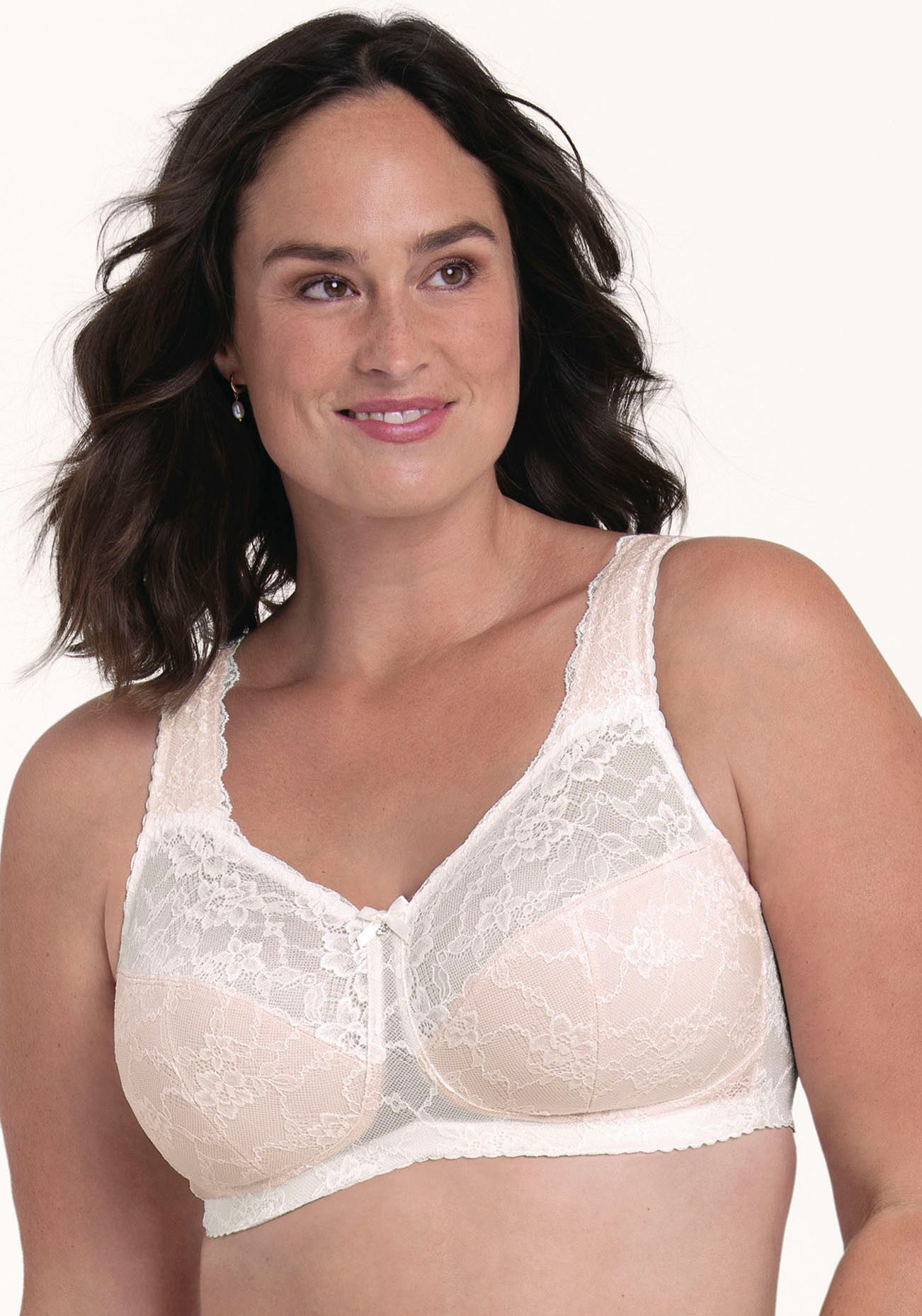 Rosa Faia Bügelloser BH Bobette ohne Bügel, mit Spitze, 3-geteilten Cups, Komfortträger, feminin