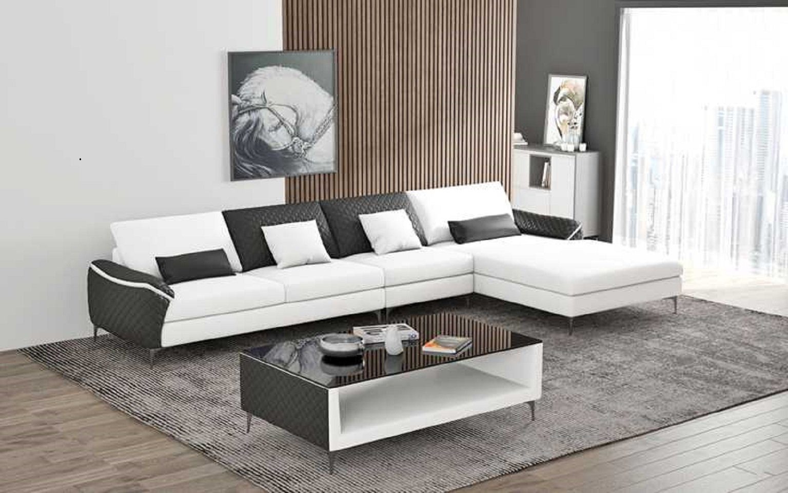 Liege Luxus JVmoebel Couch Form Ecksofa in Wohnzimmer, Weiß Made 3 Ecksofa L Europe Teile, Sofa Eckgarnitur