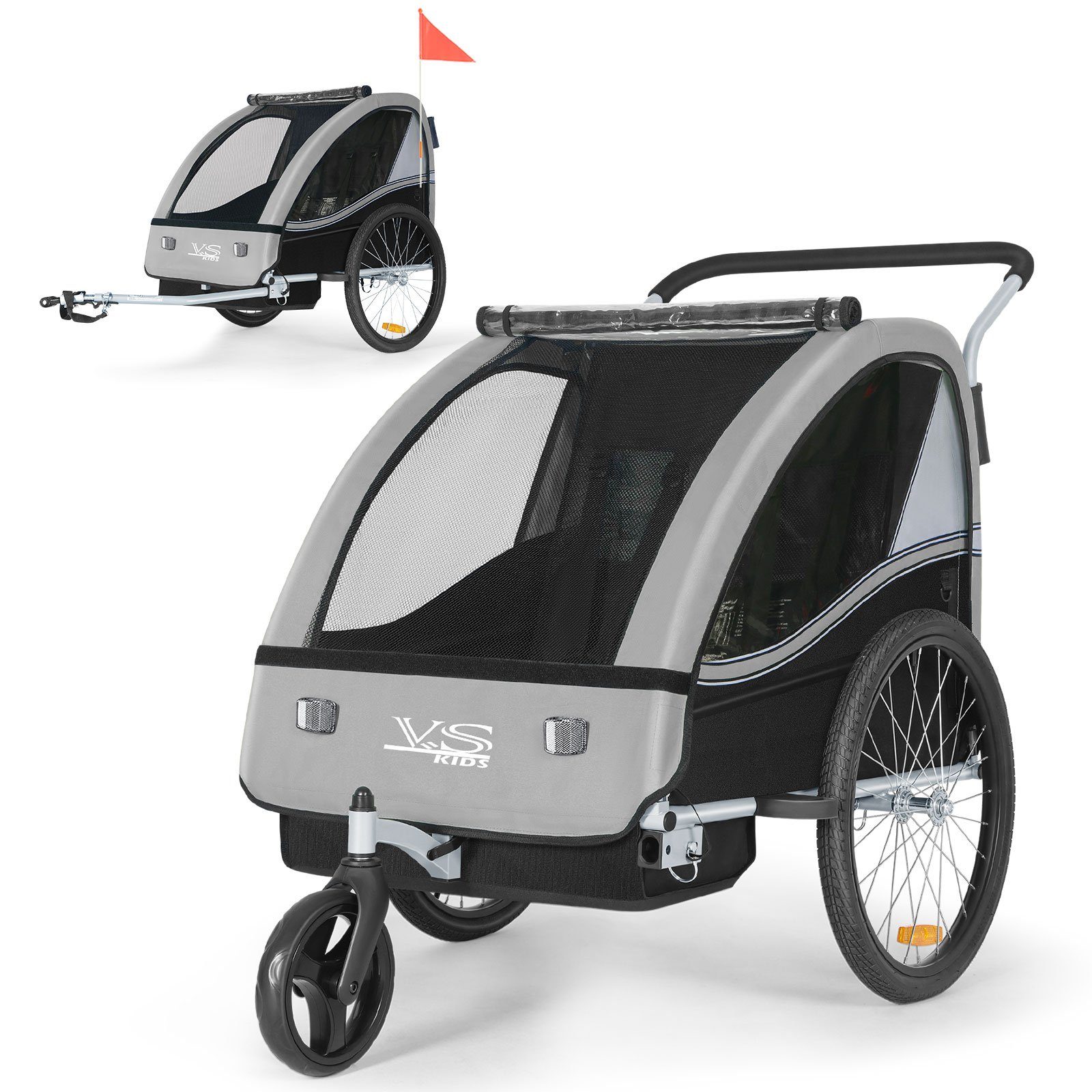 Fahrradkinderanhänger TIGGO VS Kinderfahrradanhänger 2 in 1 Kinderanhänger Fahrradanhänger