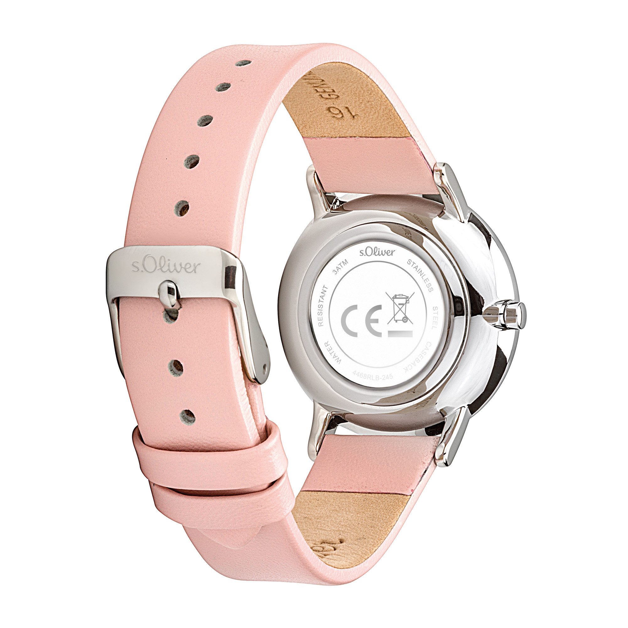 s.Oliver Quarzuhr Modern Basics SO-4468-LQ, Armbanduhr, Damenuhr, analog