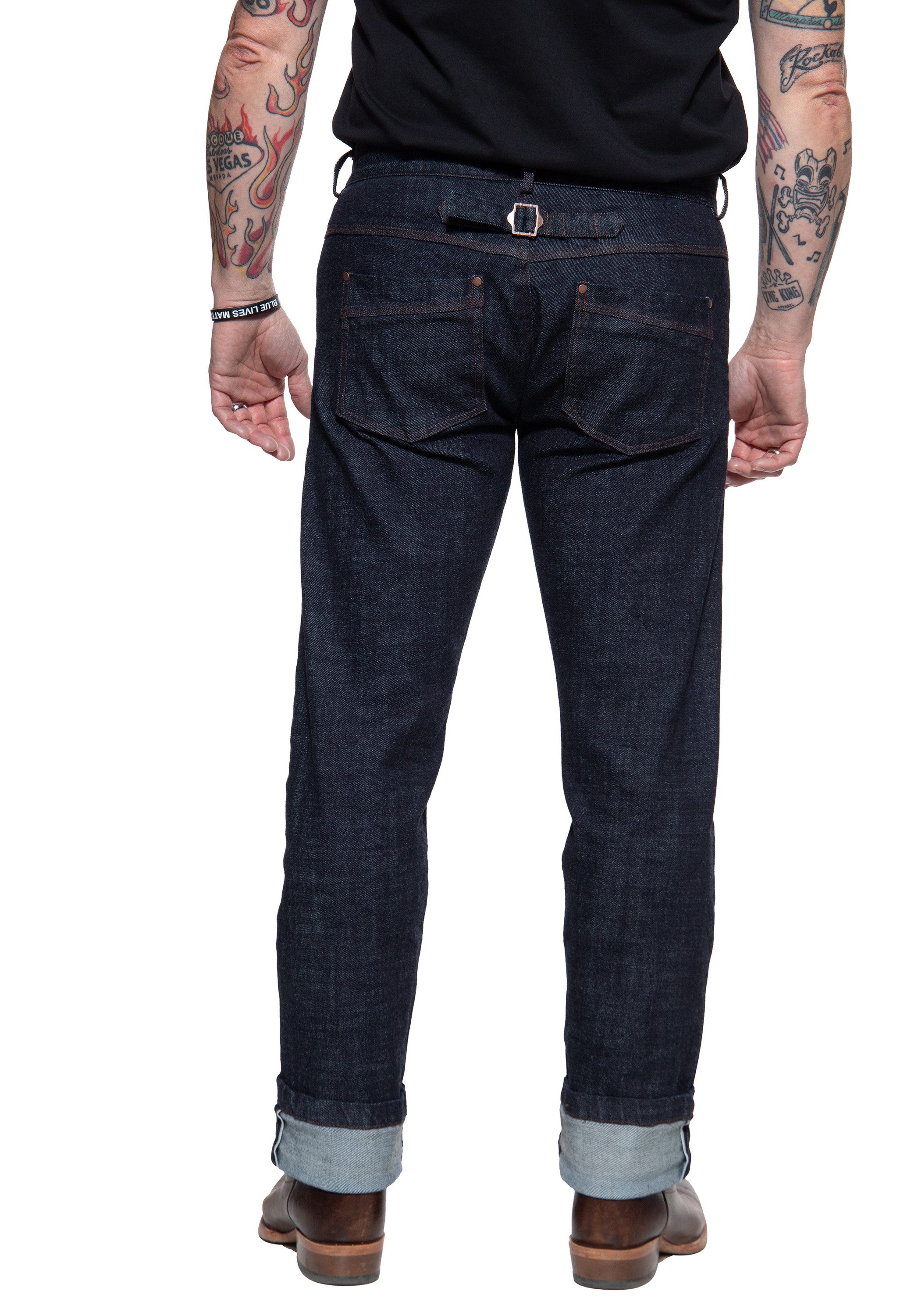 KingKerosin Gerade Jeans Robin mit Cinch-Back