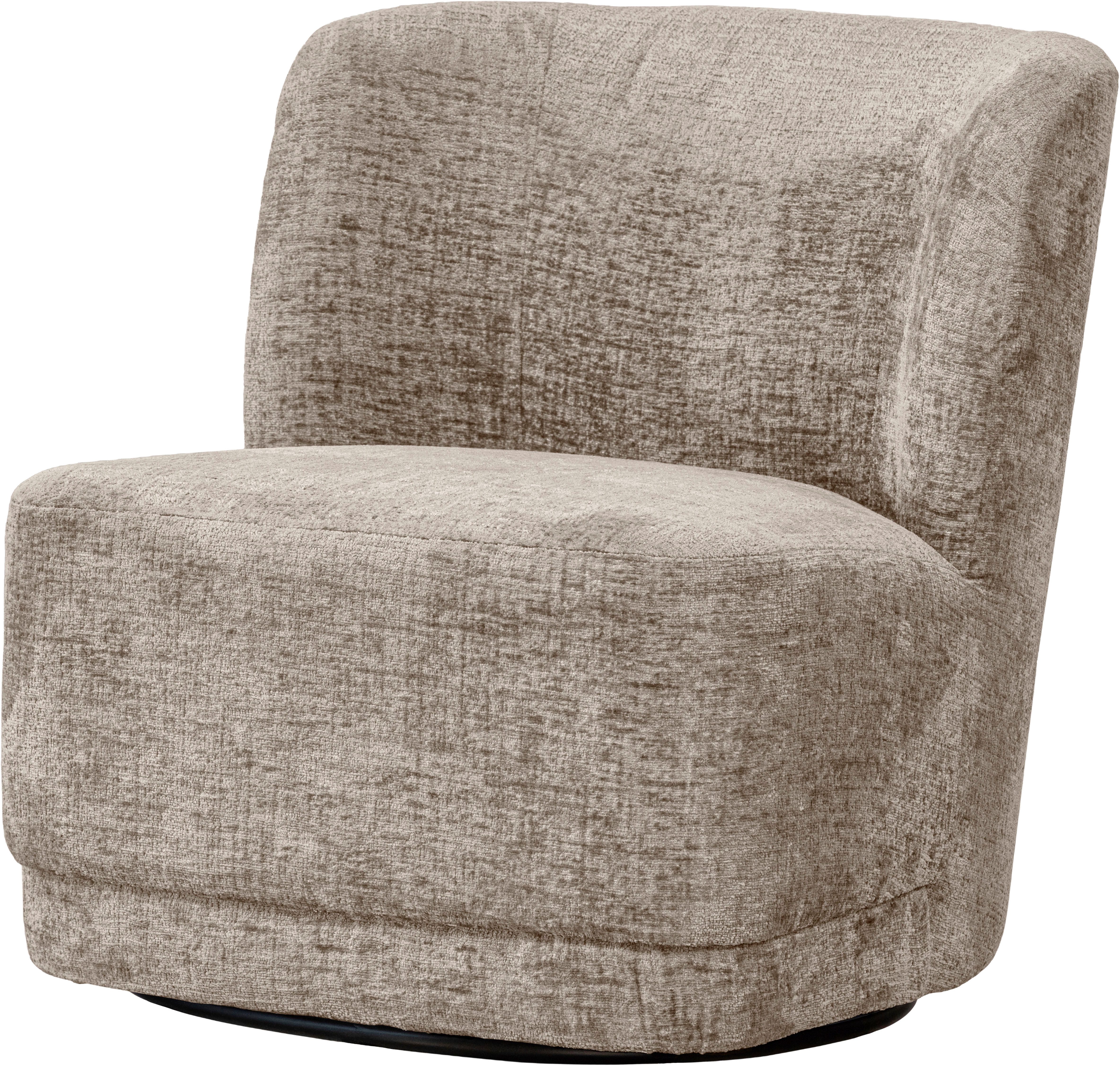WOOOD Drehsessel Atty mit struktur-Velvetbezug und Drehmechanismus B 74 x T 65 x H 75cm, Sehr hohe Verschleißfestigkeit, montiert geliefert, Tragkraft 120 kg