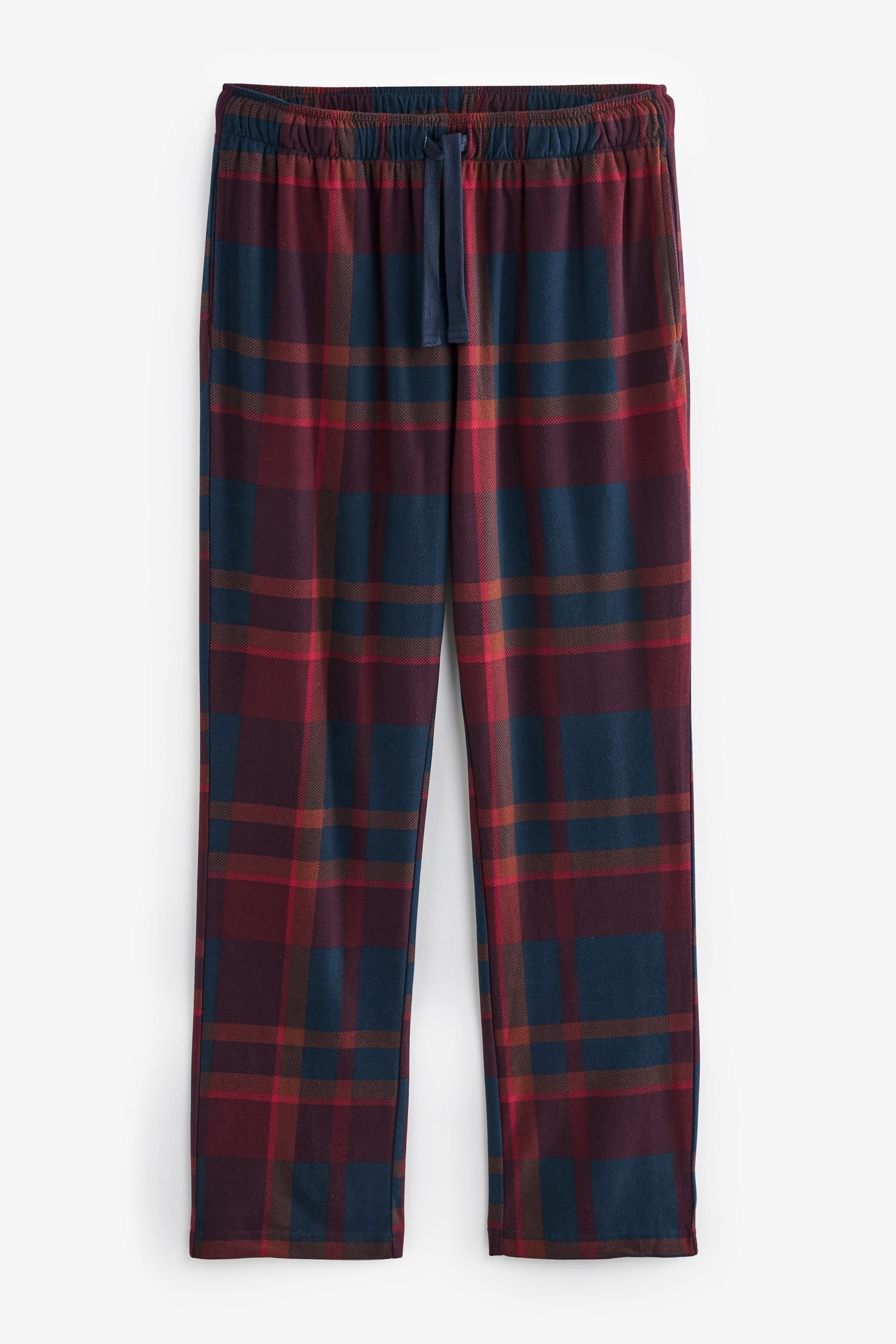 Pyjama Blue/Red (2 Next Motionflex Bequemer Navy tlg) Check Schlafanzug