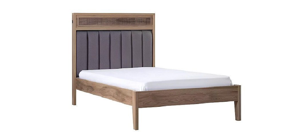 Xlmoebel Kinderbett Braunes Holz-Jugendbett mit klassischem Design für gemütliche Räume (Bett, 1-tlg., Bett), Hergestellt in Europa