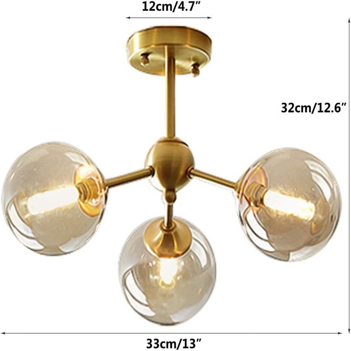 Deckenleuchte 5-10m² Lichtquelle Raum,G9-Lampenfassung,Ohne für 3 DOPWii Kopf Deckenlampe transparent