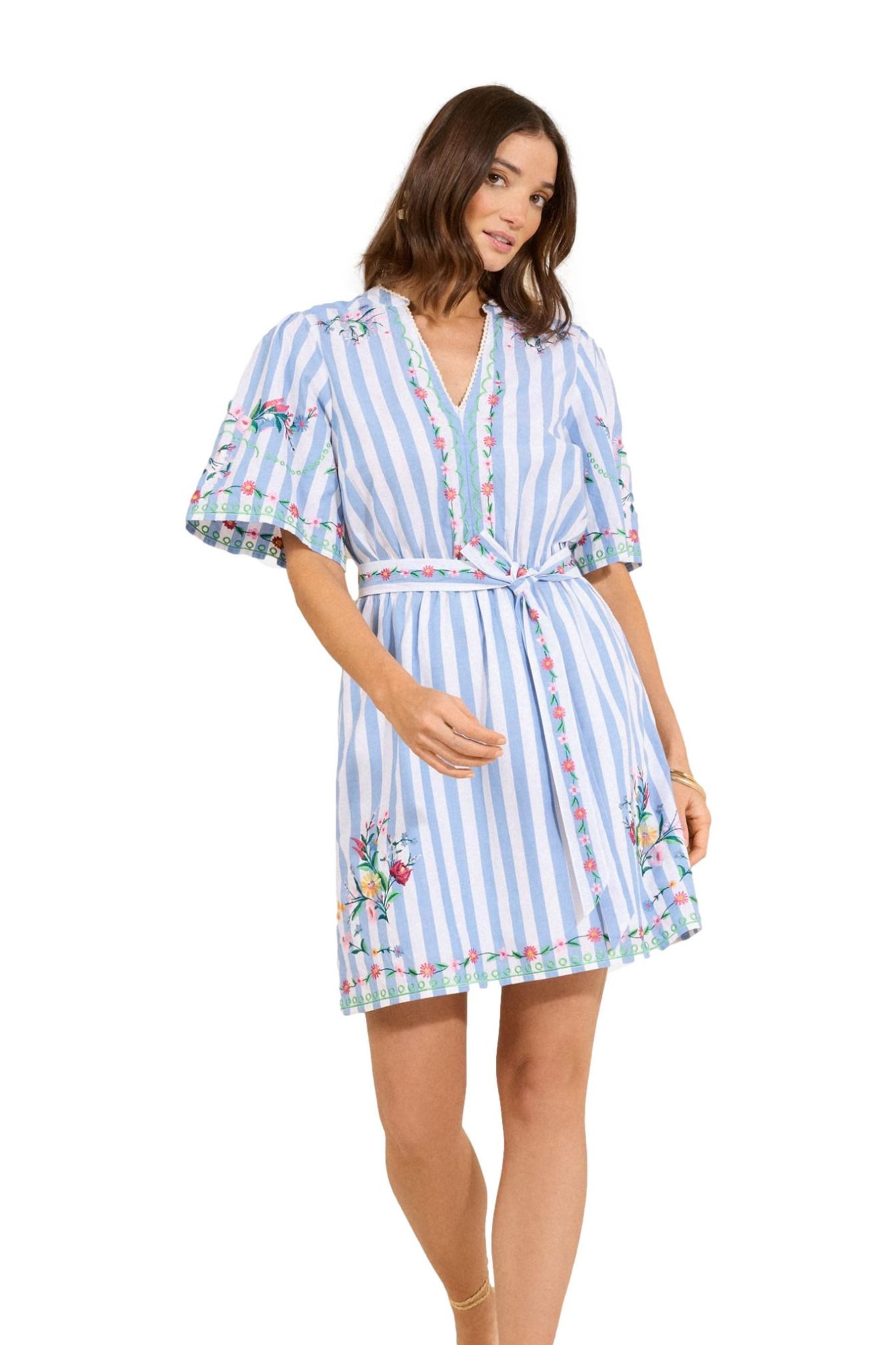Minikleid Love & Roses Hemdblusen-Minikleid mit V-Ausschnitt