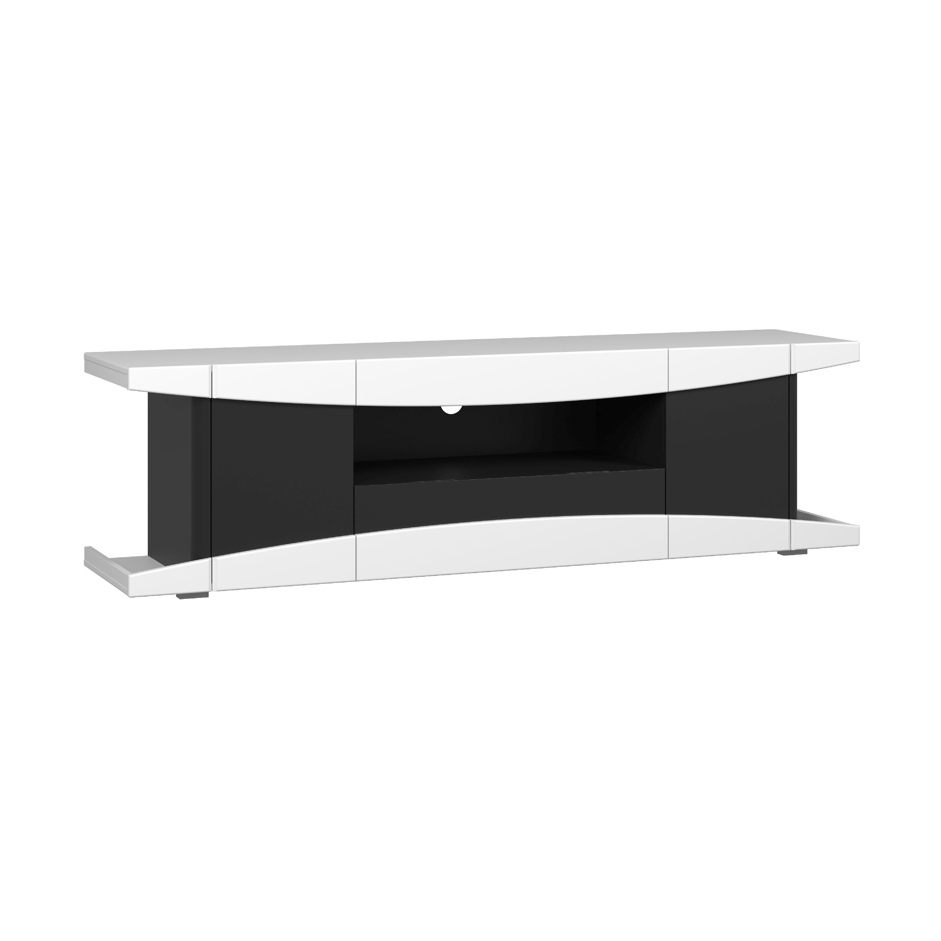 trendteam Lowboard LevelUp, Gaming Tv Schrank Softclose Rot Blau Schwarz LED-Spot 115 x 49 x 42 cm