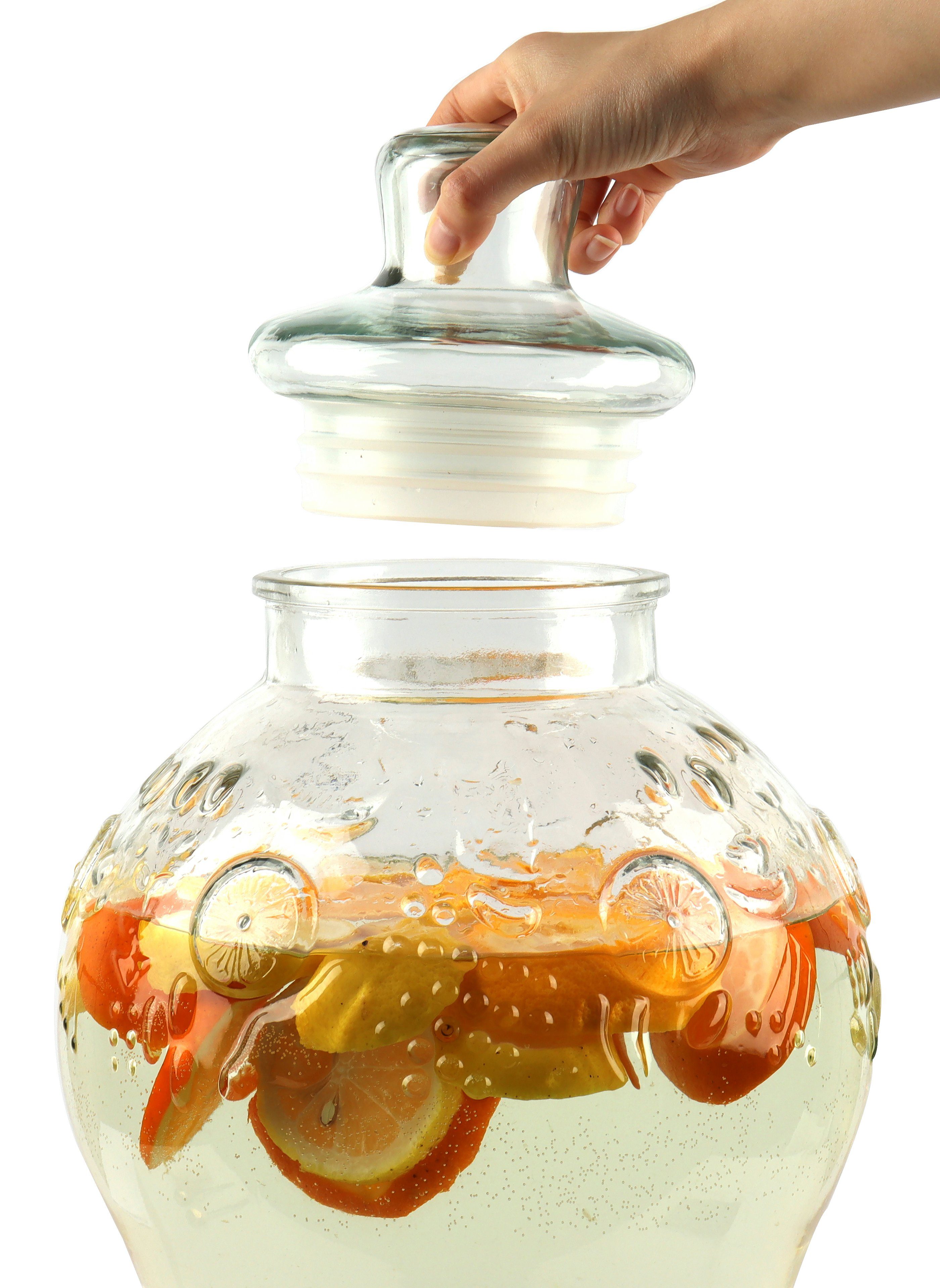 Monster24 Getränkespender 10 Liter Wasserspender Saftspender mit Zapfhahn und Metallständer