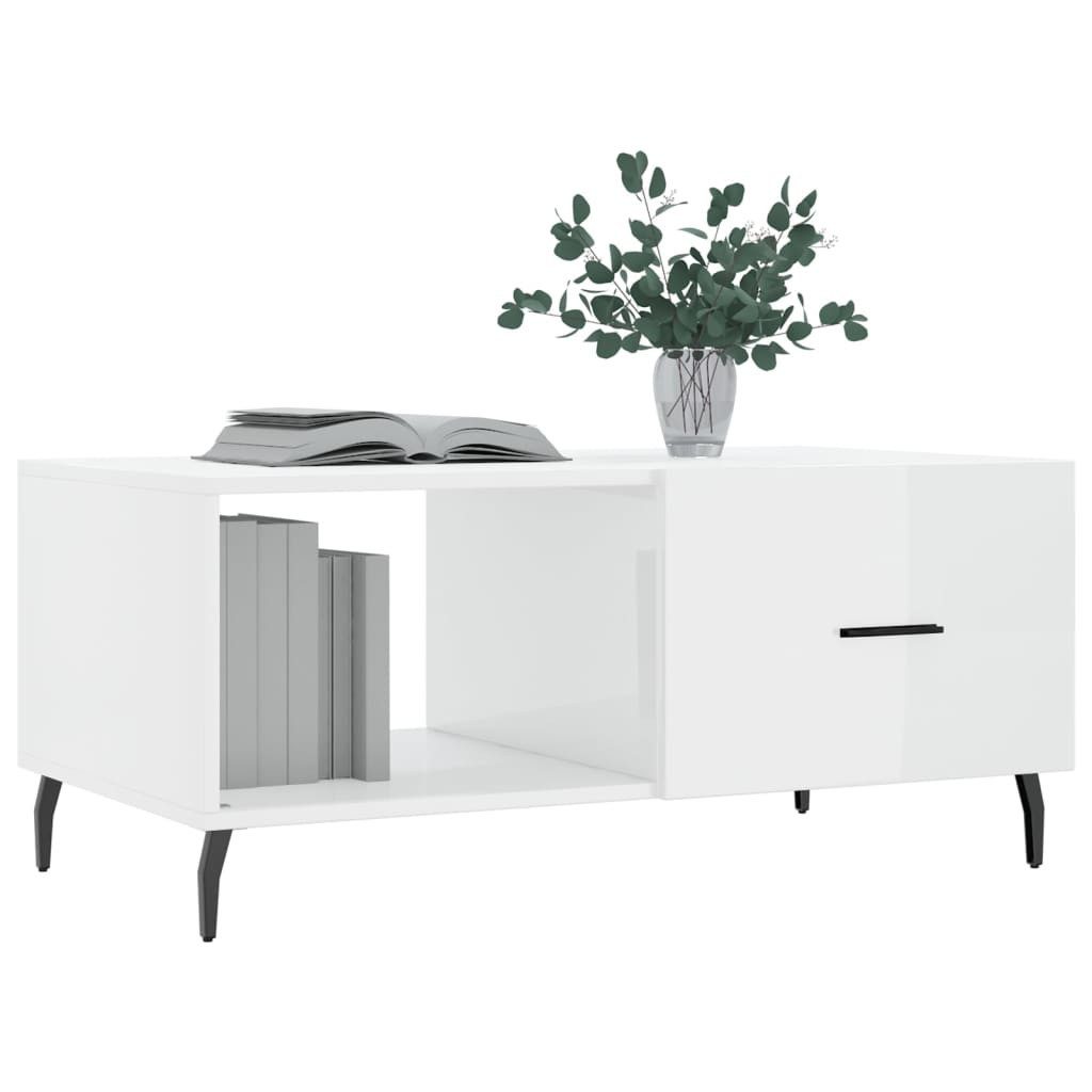 vidaXL Couchtisch Couchtisch Hochglanz-Weiß 90x50x40 cm günstig online kaufen