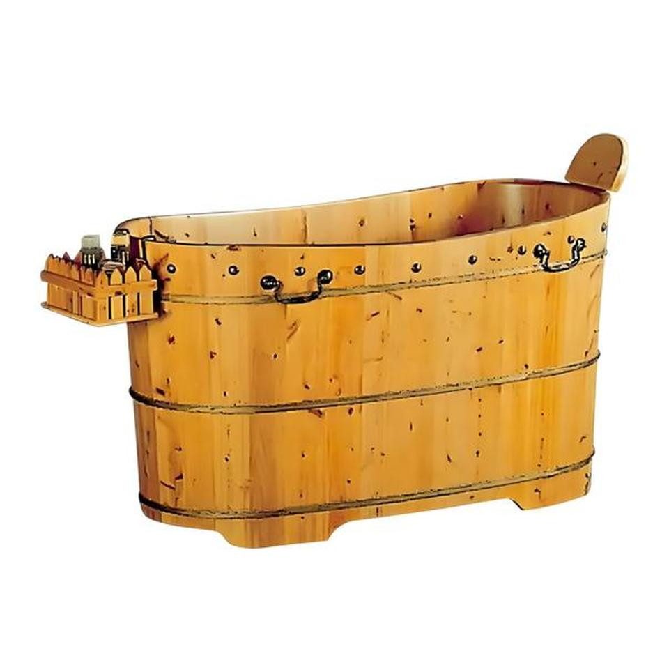 JVmoebel Badewanne Freistehende Holzbadewanne in Braun für luxuriöse Entspannung, (1-tlg), Made in Europe