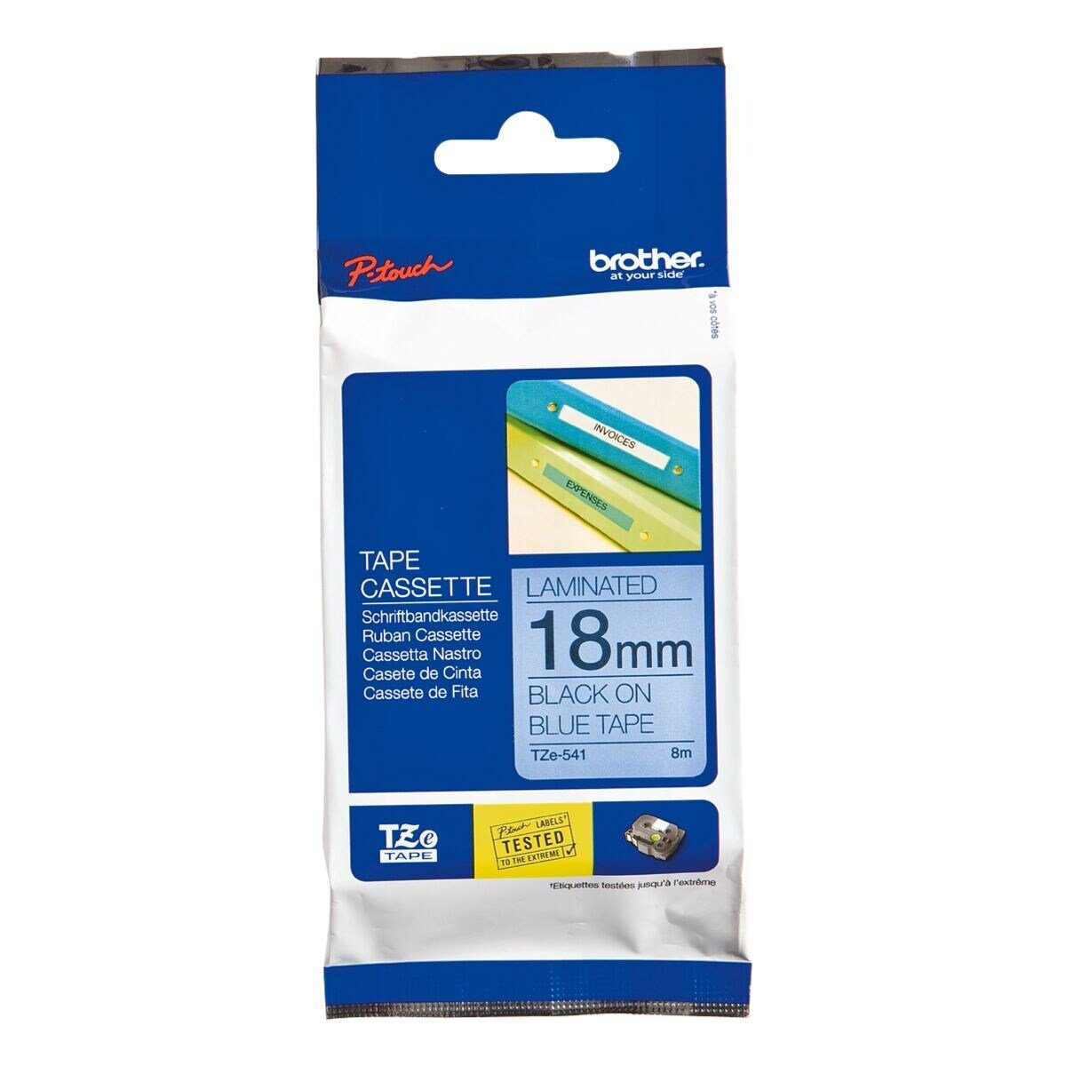 Brother Beschriftungsband TZe, 18 mm x 8 m, 18,00 mm x 8,00 m, laminiert