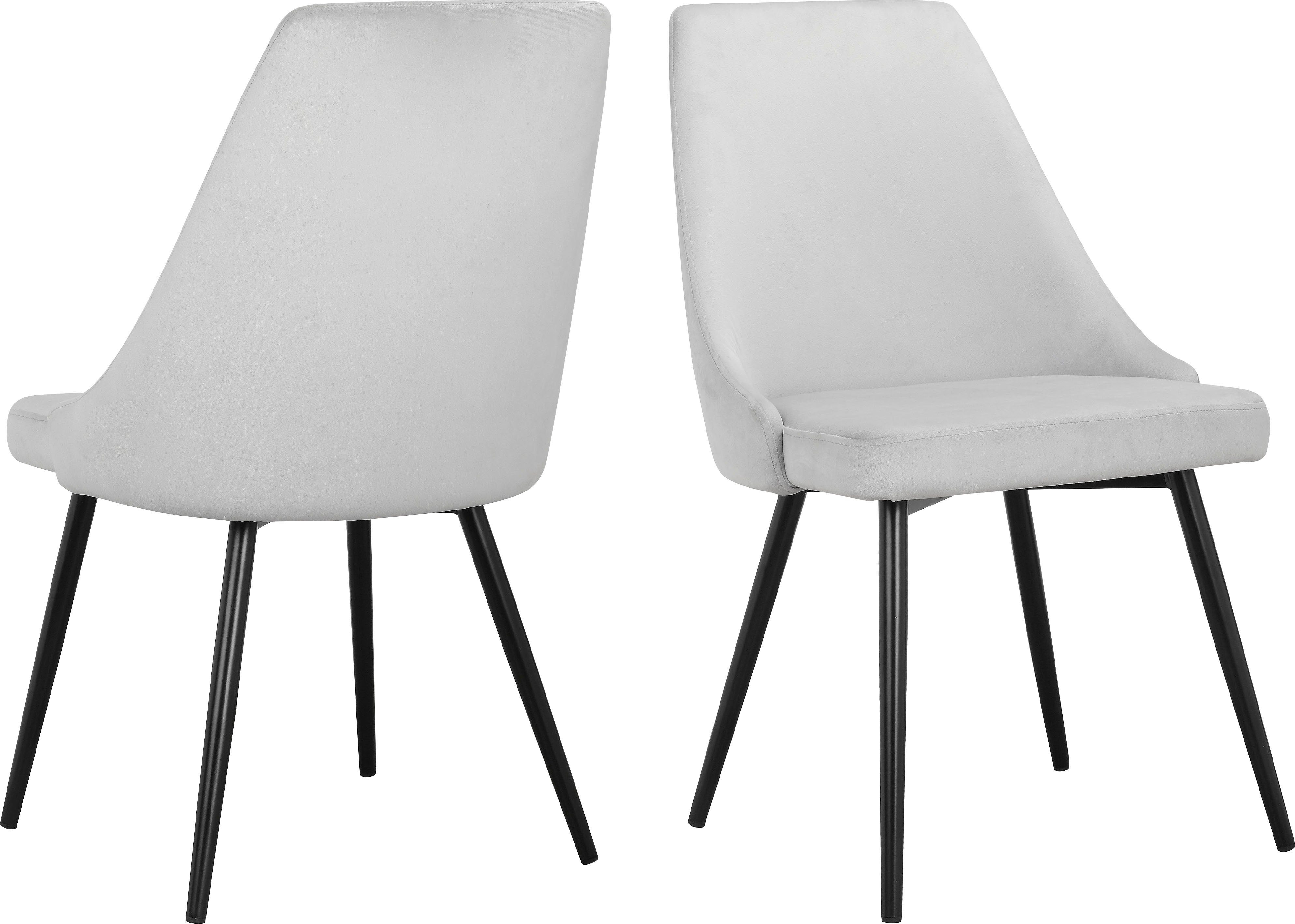 hellgrau Stuhl St), Rücken Sitzpolster hellgrau Malio | Metallbeinen und 2 schwarzen INOSIGN und (Set, mit Esszimmerstuhl eleganter