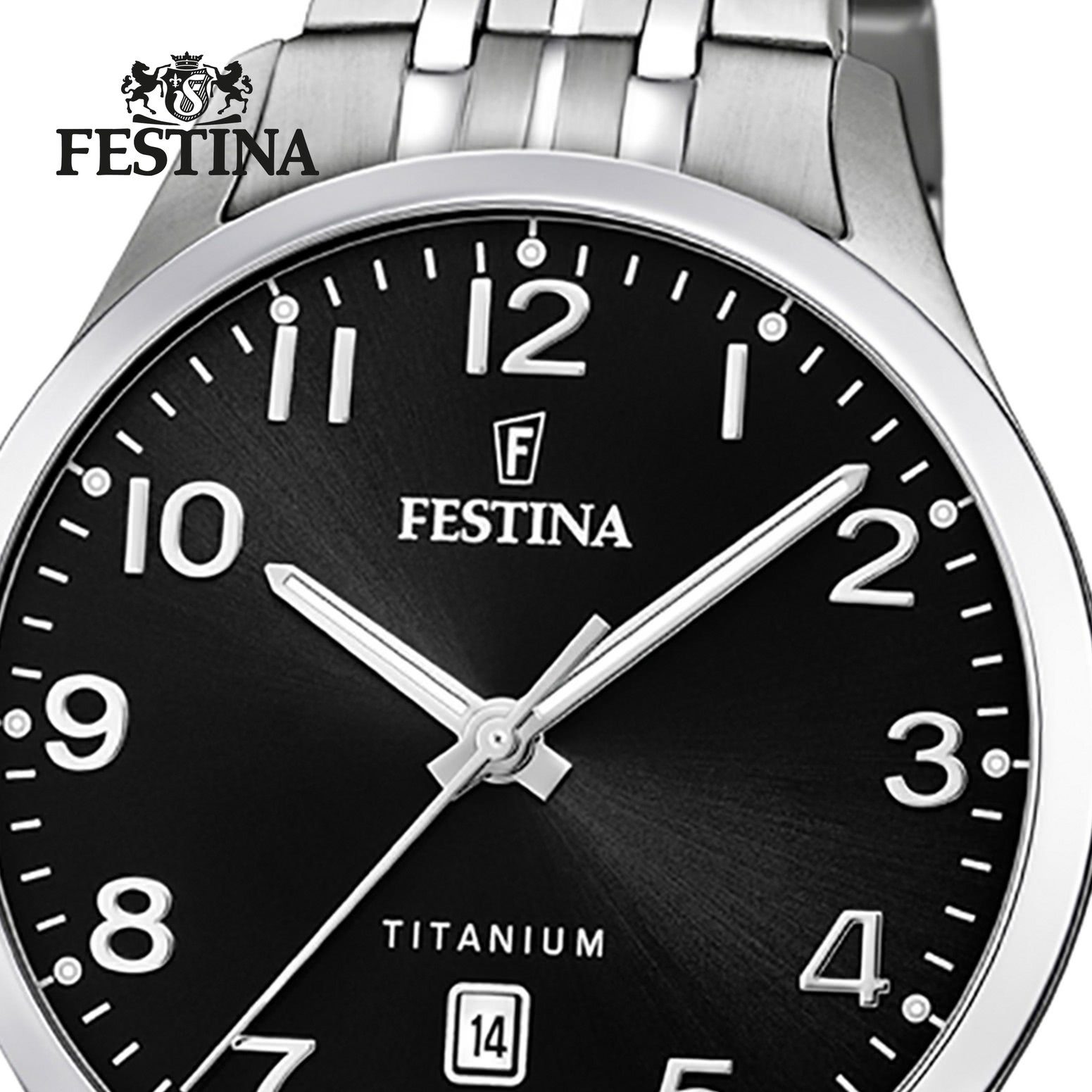 Titanarmband Herren silber F20466/3 rund, Elegant, Quarzuhr Festina Uhr Armbanduhr Herren Festina