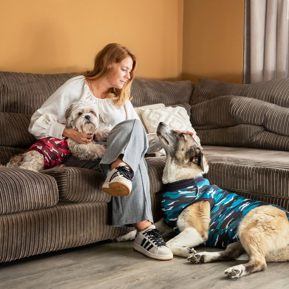 Suitical OP-Body Recovery Suit® Dog blau camouflage