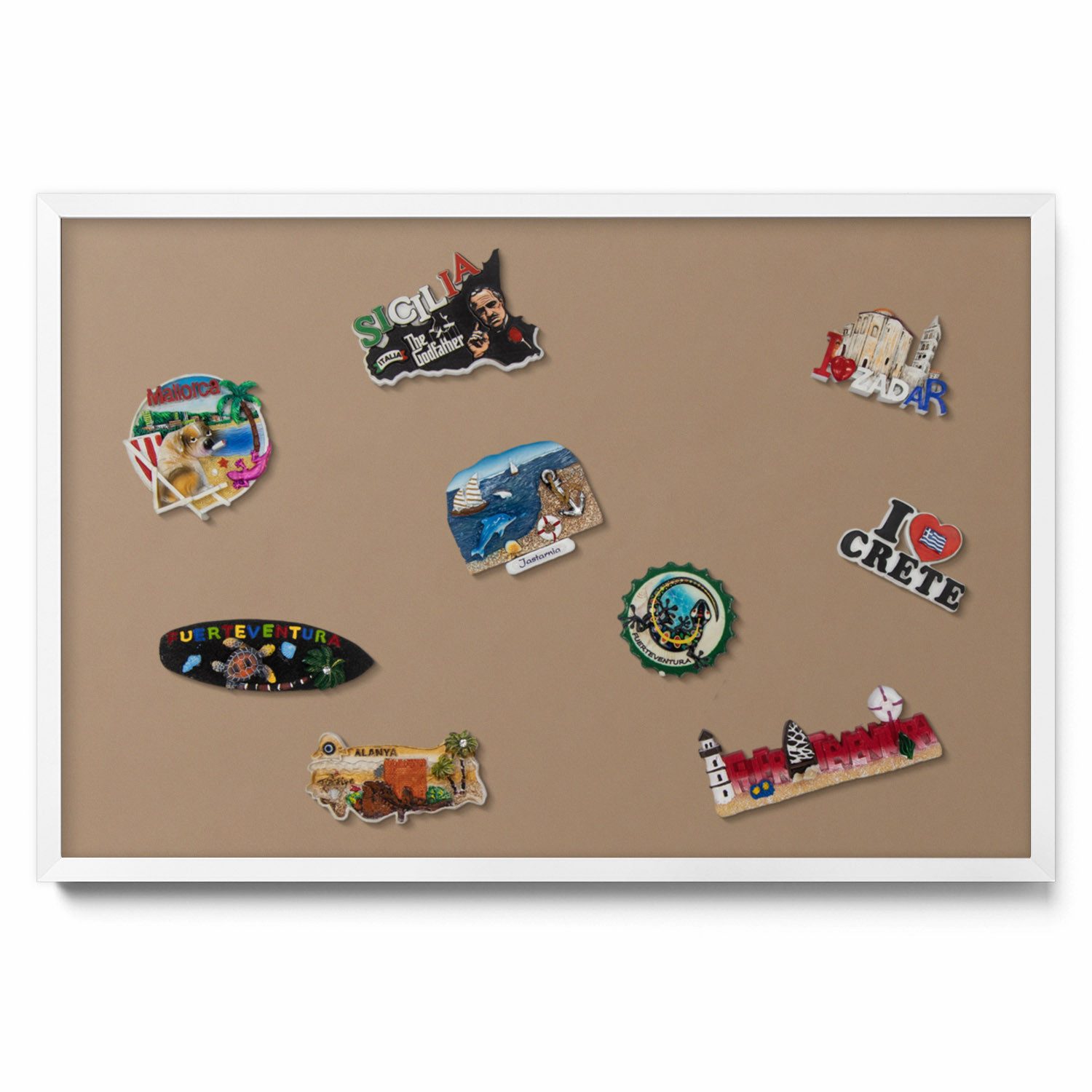Tulup Magnettafel mit weißem Rahmen, Magnettafel mit Farbvariationen, Wandtafel, Magnetisches Memoboard Dekorative für Erinnerungen