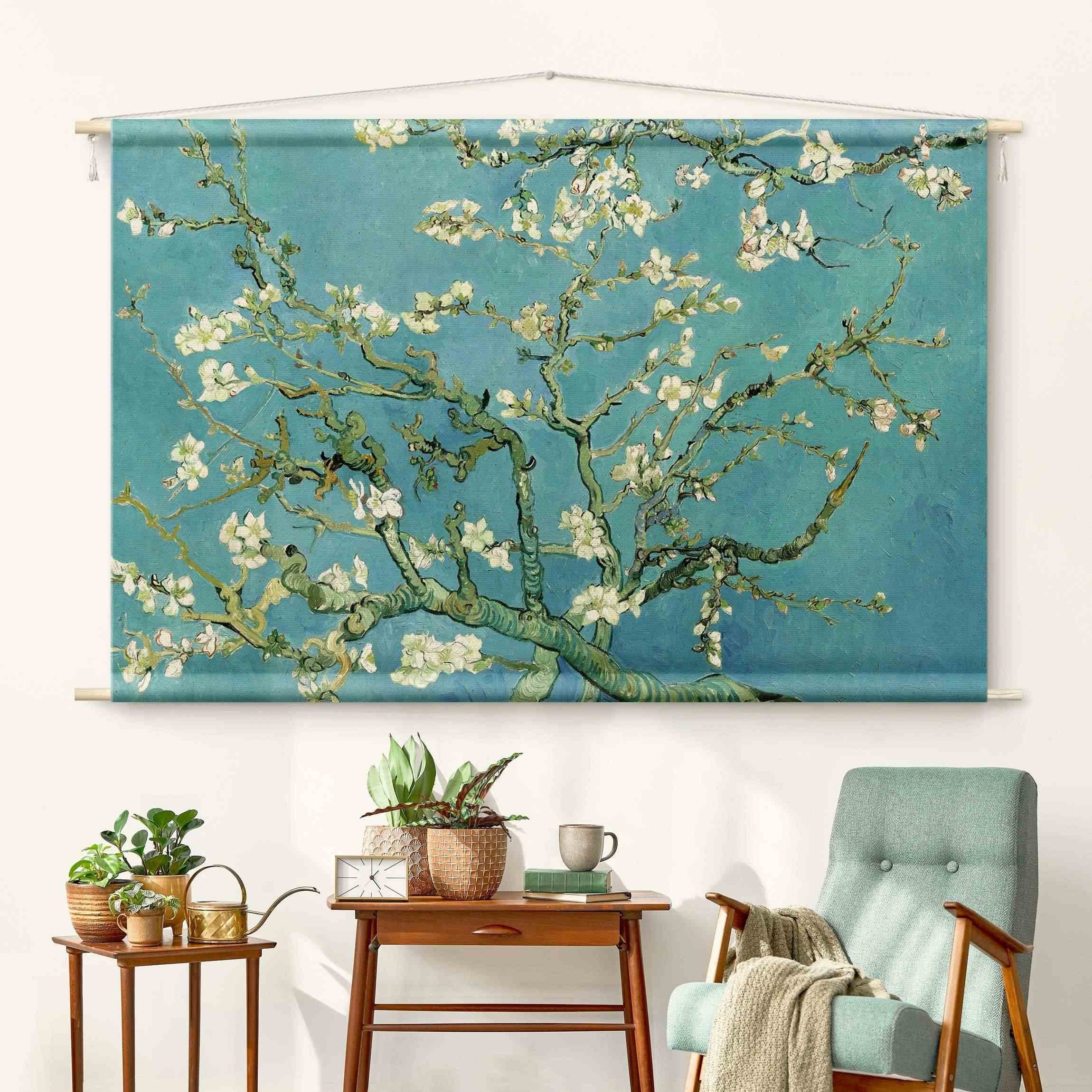 Bilderdepot24 Wandteppich modern Vincent van Gogh Kunst Wald blau, rechteckig, Höhe: 2.6 mm, großes Wandbild aus Natur-Baumwolle Wandbehang Stoffbild Tuch Wolls – Bild 2 von 5