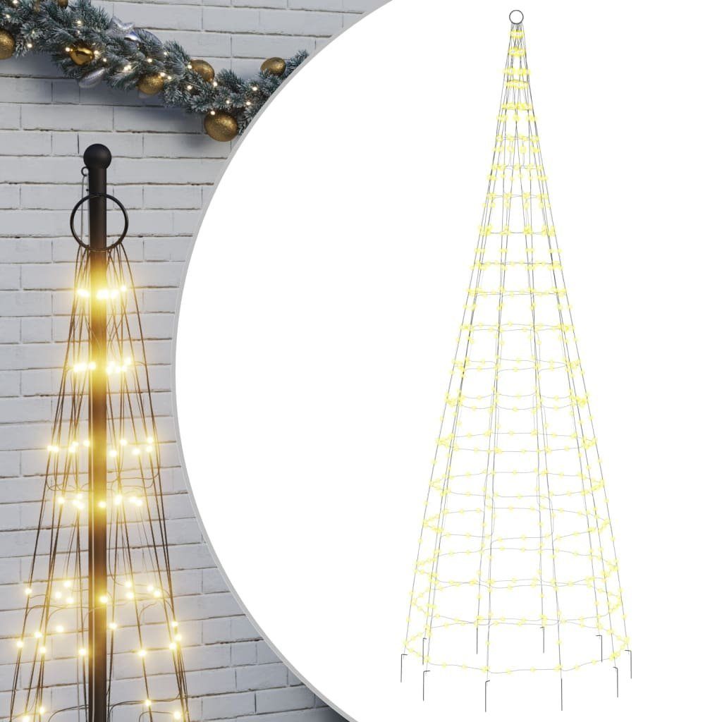 vidaXL Lichterkette 300 cm LED-Weihnachtsbaum für Fahnenmast 550 LEDs Warmweiß 300 cm Auße, 550-flammig