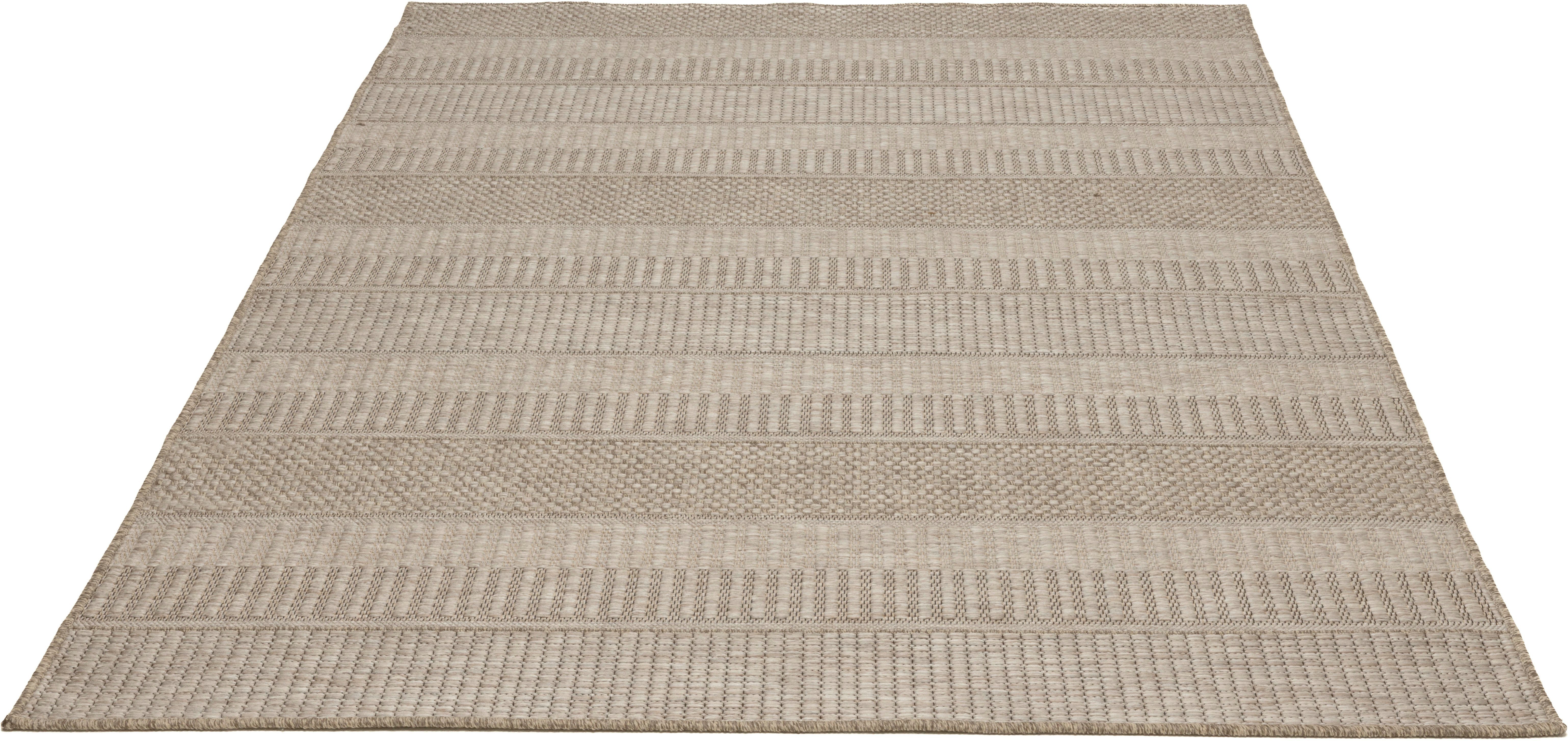 Teppich Mariella GF-136, Gino Falcone, rechteckig, Höhe: 6 mm, modernes Streifen Design, meliert, In- und Otdoor geeignet