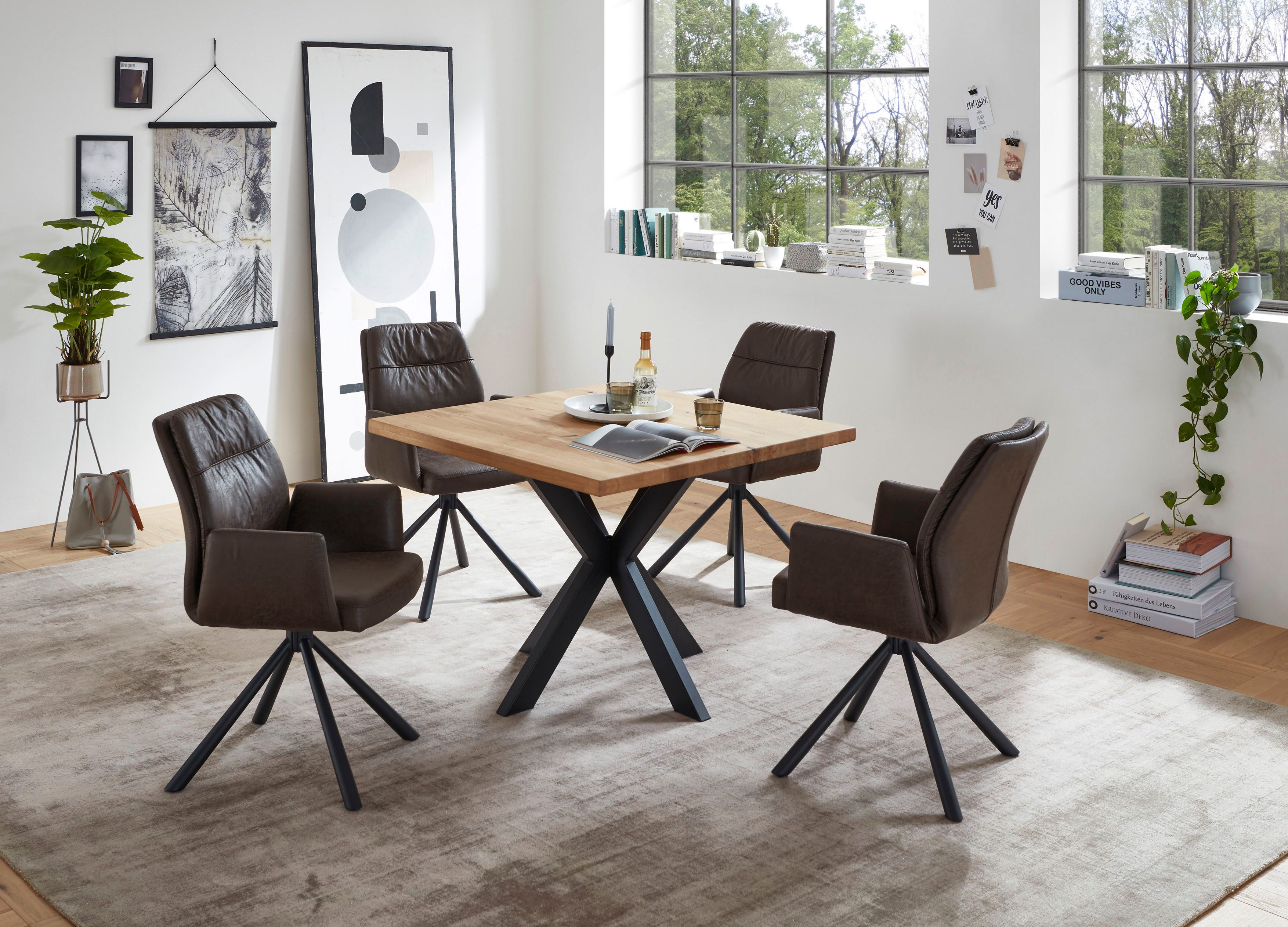 Stolkom Sp.z.o.o. Esstisch Micky, 100 cm in Eiche Massiv geölt, Tisch quadr günstig online kaufen