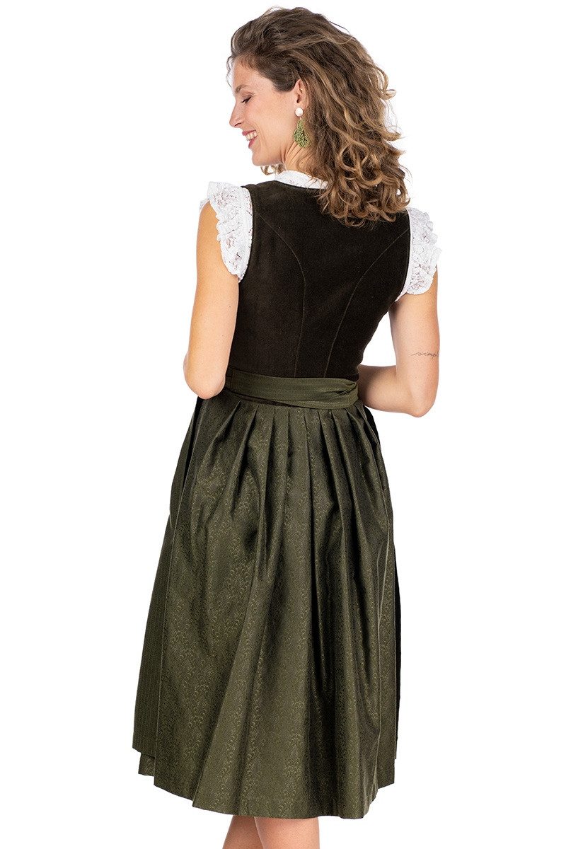 MarJo Samt Dirndl 2tlg. - NUSSDORF - olive