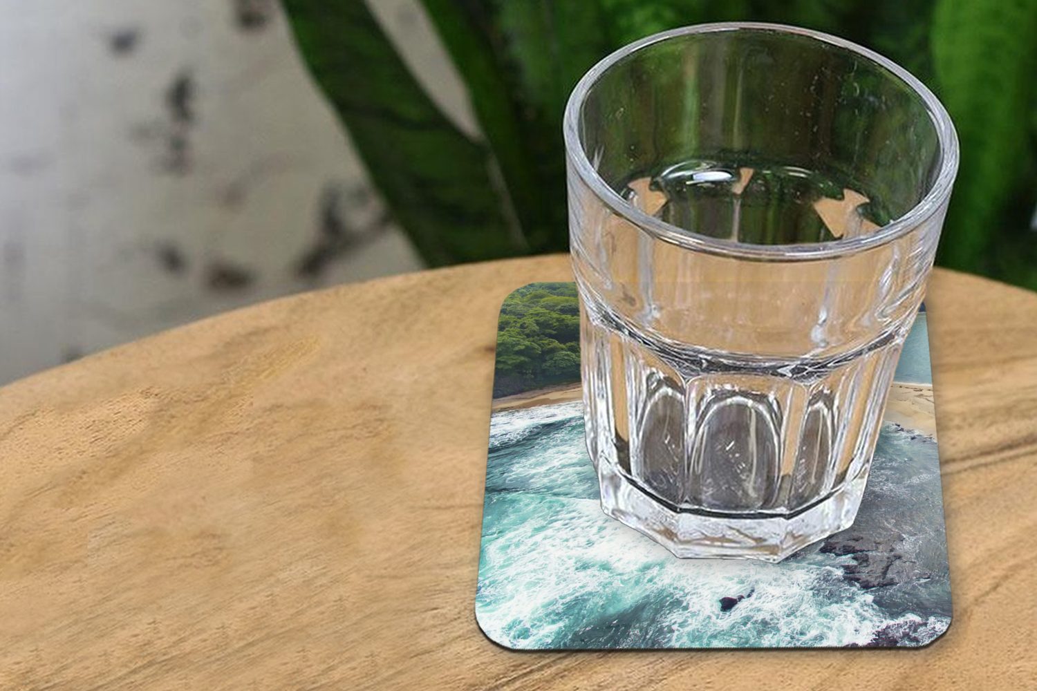 MuchoWow Glasuntersetzer Strand in Tischuntersetzer, Glasuntersetzer, mit auf Untersetzer, Costa für Rica Seiten, Zubehör Korkuntersetzer, Tasse 6-tlg., zwei Gläser, Wasser