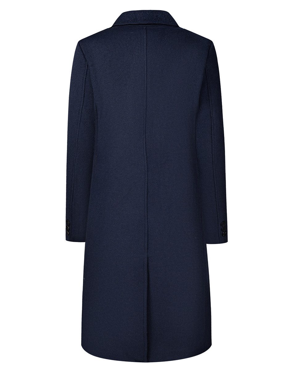 Allthemen Langmantel zweireihiger Herrenmantel in Uni Optik warmer Winterma günstig online kaufen