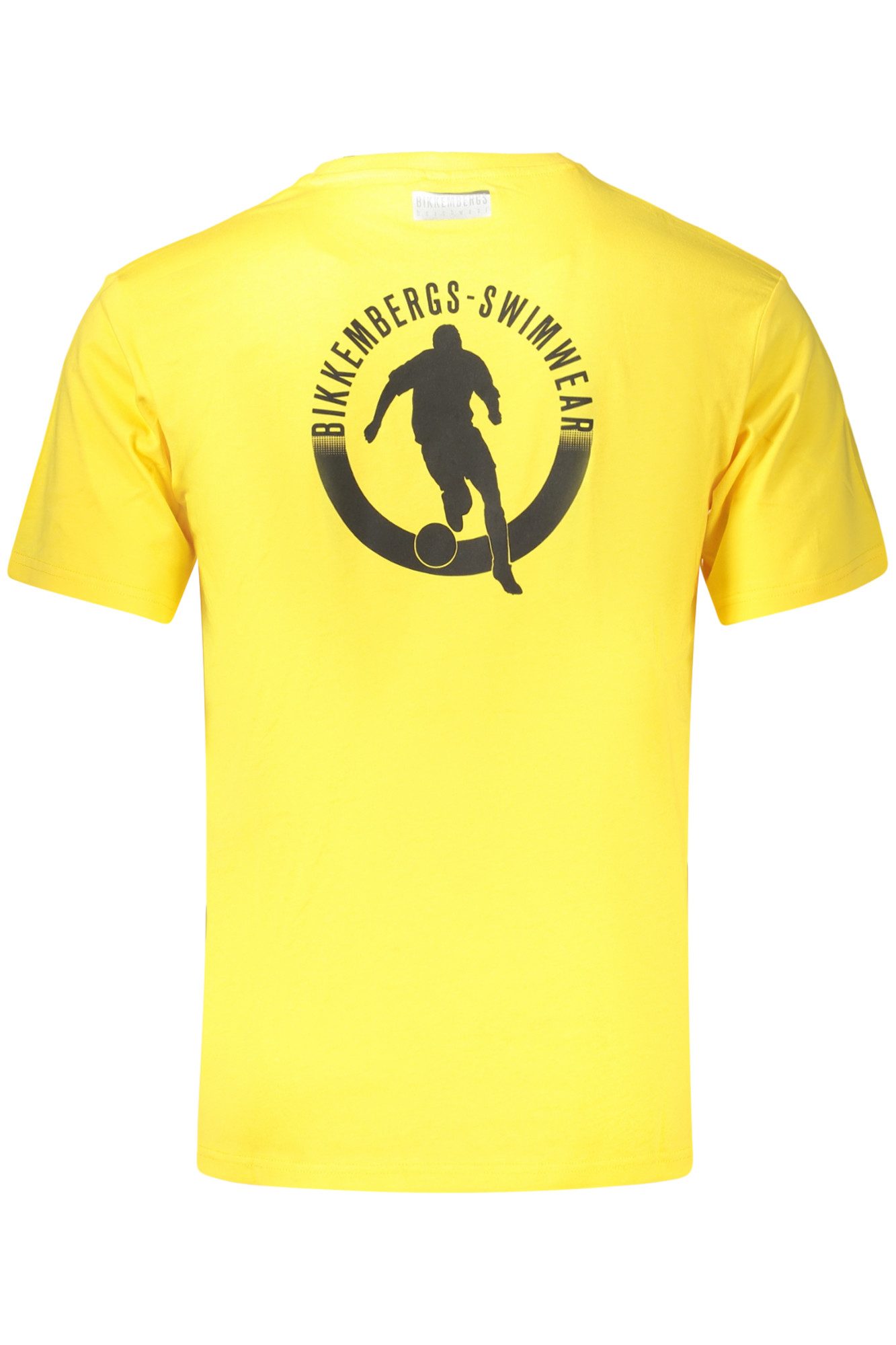 Bikkembergs T-Shirt Herren T-Shirt Gelb mit Rundhals und Logo-Druck –
