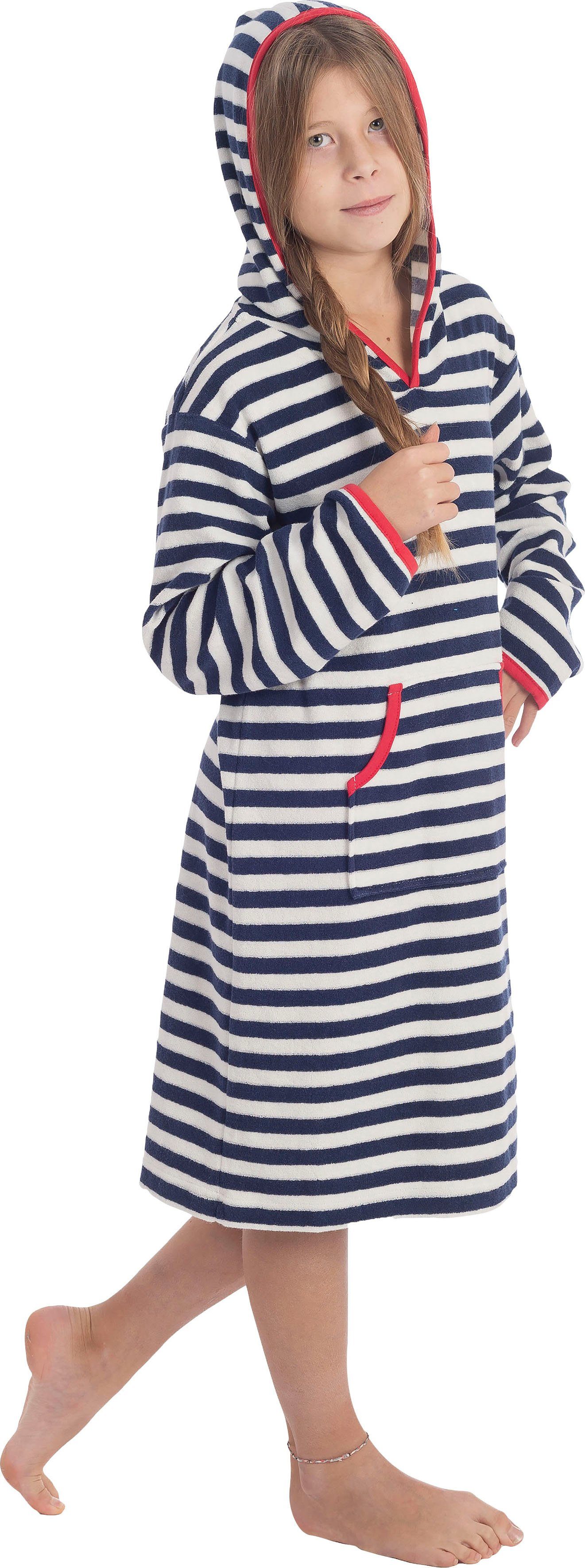 Wewo fashion Kinderbademantel 8017, & ohne, Badekleid, Jungen, & Mädchen Känguru-Tasche Kapuze, Kapuze Kurzform, mit für Leichtfrottee