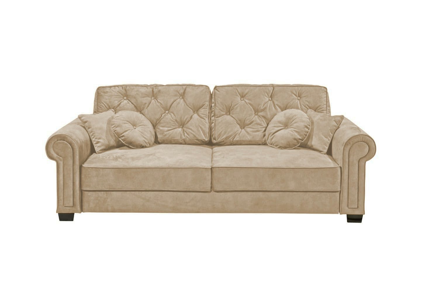 ED EXCITING DESIGN Schlafsofa Colonia 2er Sitzer mit Schlaffunktion, Samthaptik, Schlaffunktion, Bettkasten, Zierkissen, Mikrofaser mit Samthaptik