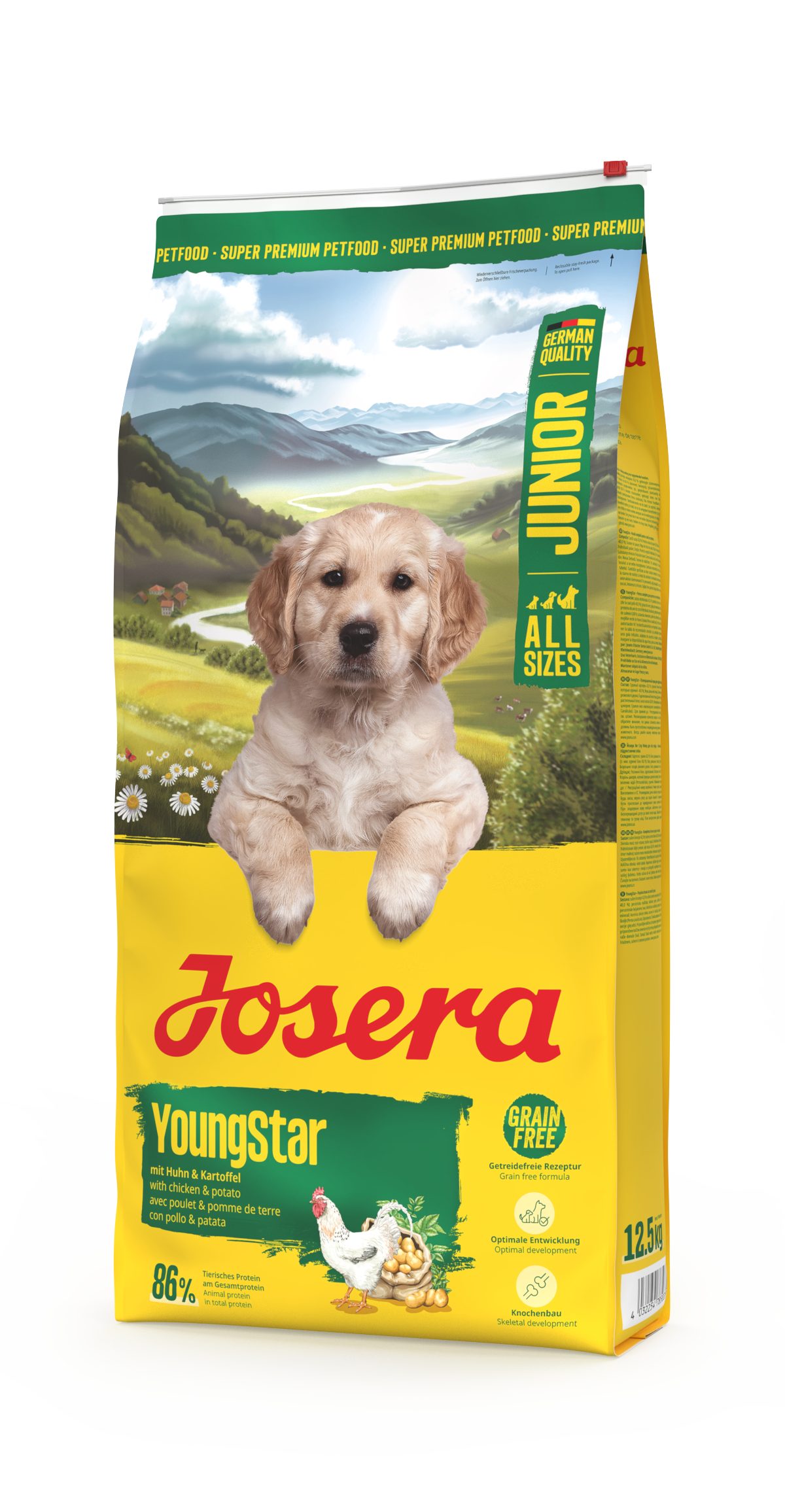 Josera YoungStar 12,5kg, Trockenfutter für: Hunde, Junior All Size, für wachsende Hunde aller Rassen