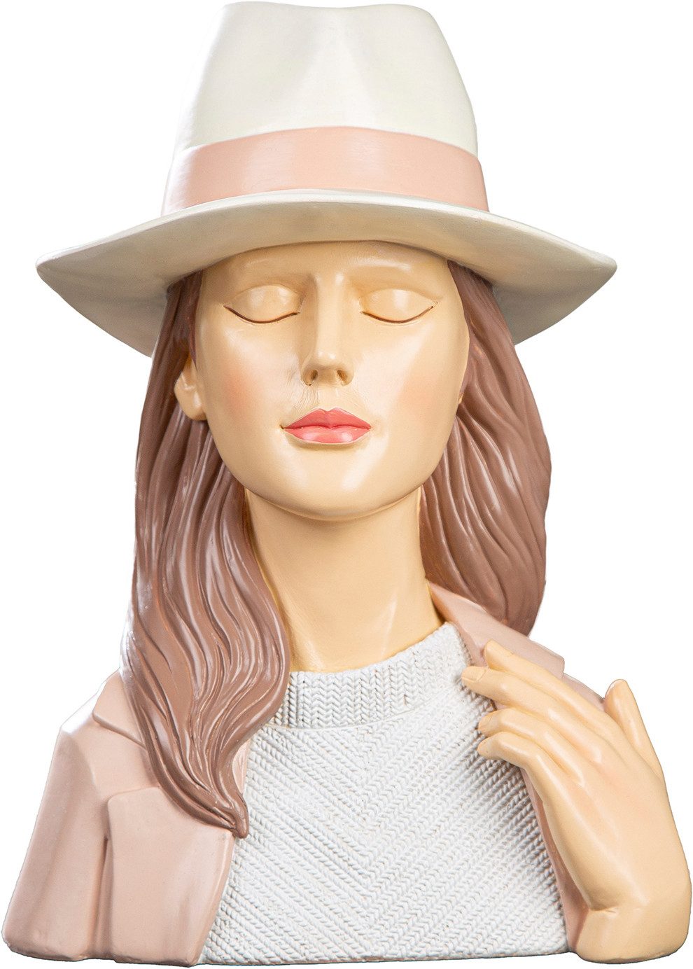 GILDE Skulptur Figur Frau Lady Adeline weiß (1 St), elegante Dame Abendkleid Modefigur Dekoskulptur Wohnaccessoire