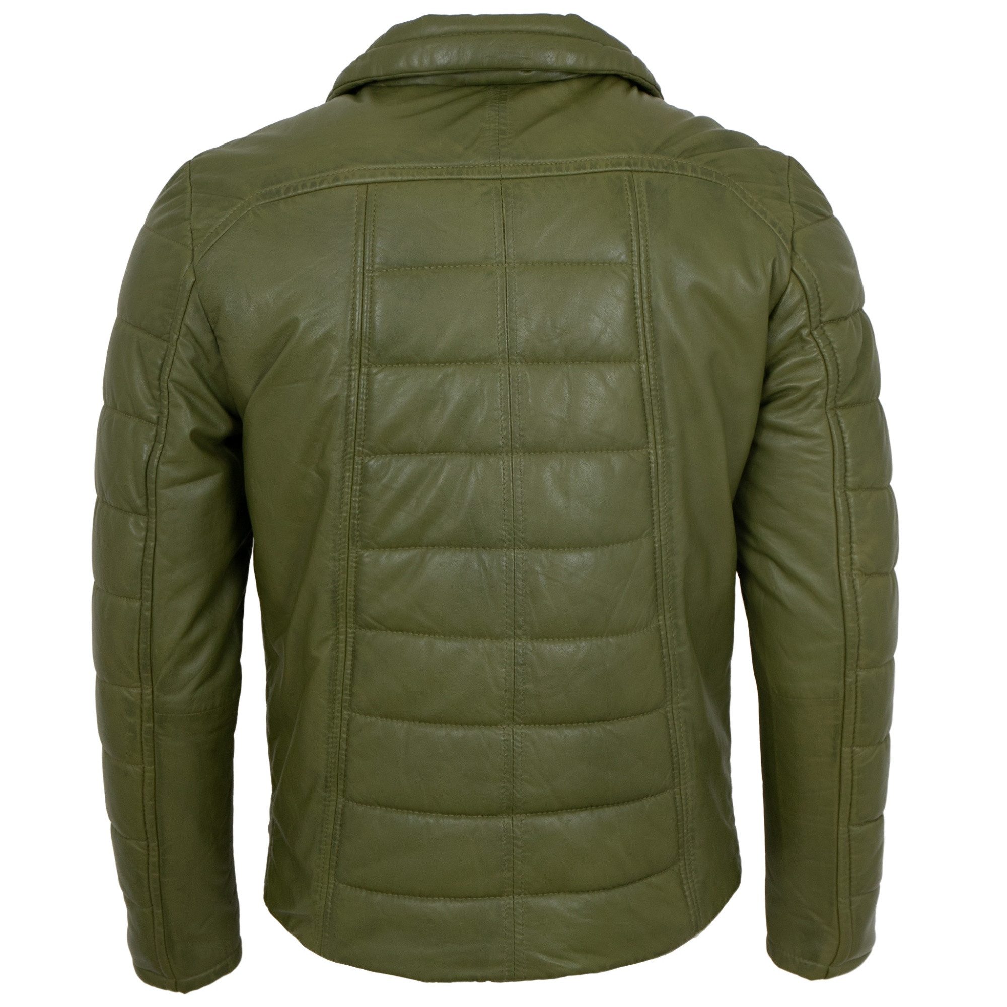 Jilani Lederjacke Filbo Jilani - Herren Lederjacke Steppjacke Lammnappa grün
