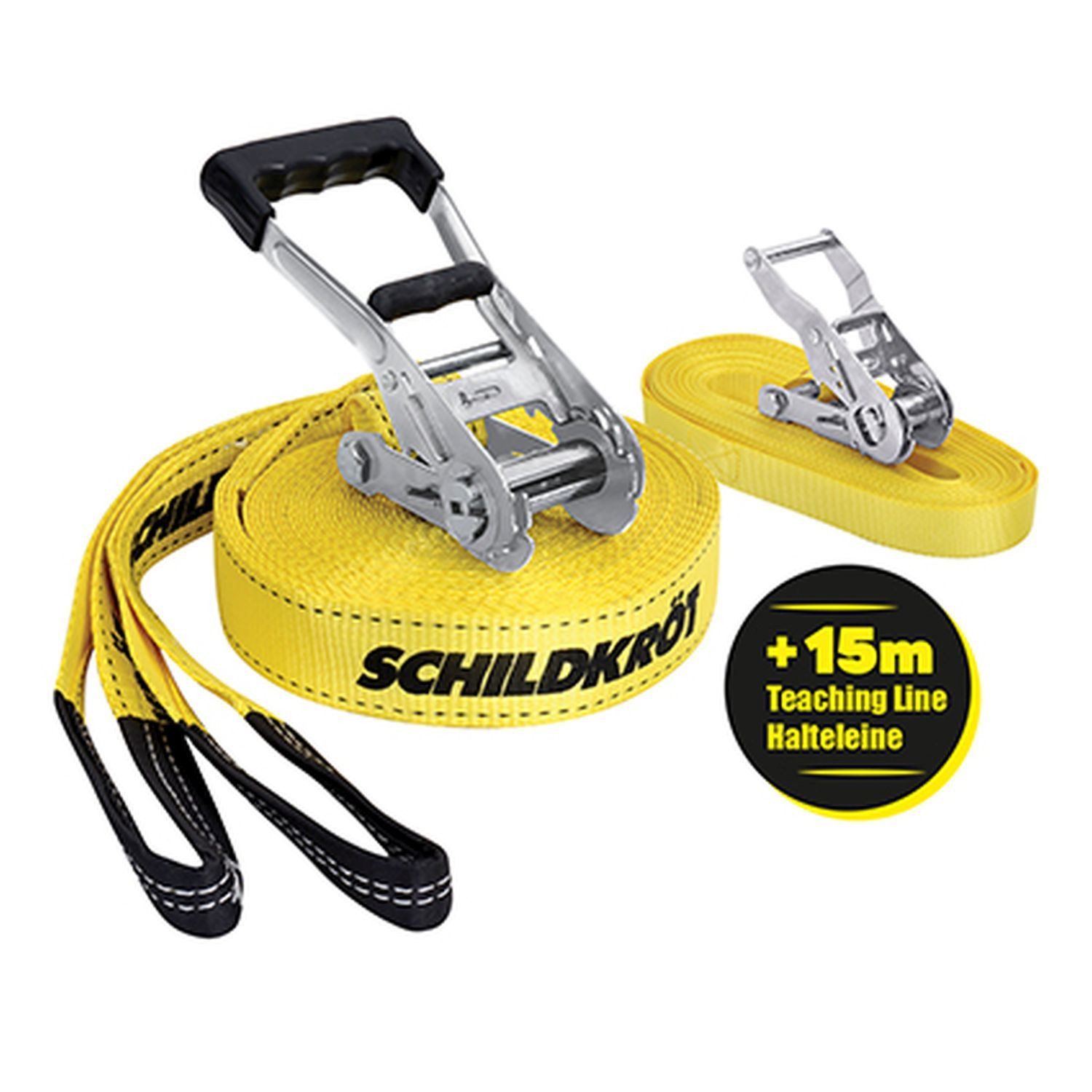 Schildkröt Slackline Slackline 15m, Hilfsline für Anfänger inklusive Kinder Erwachsene Outdoor