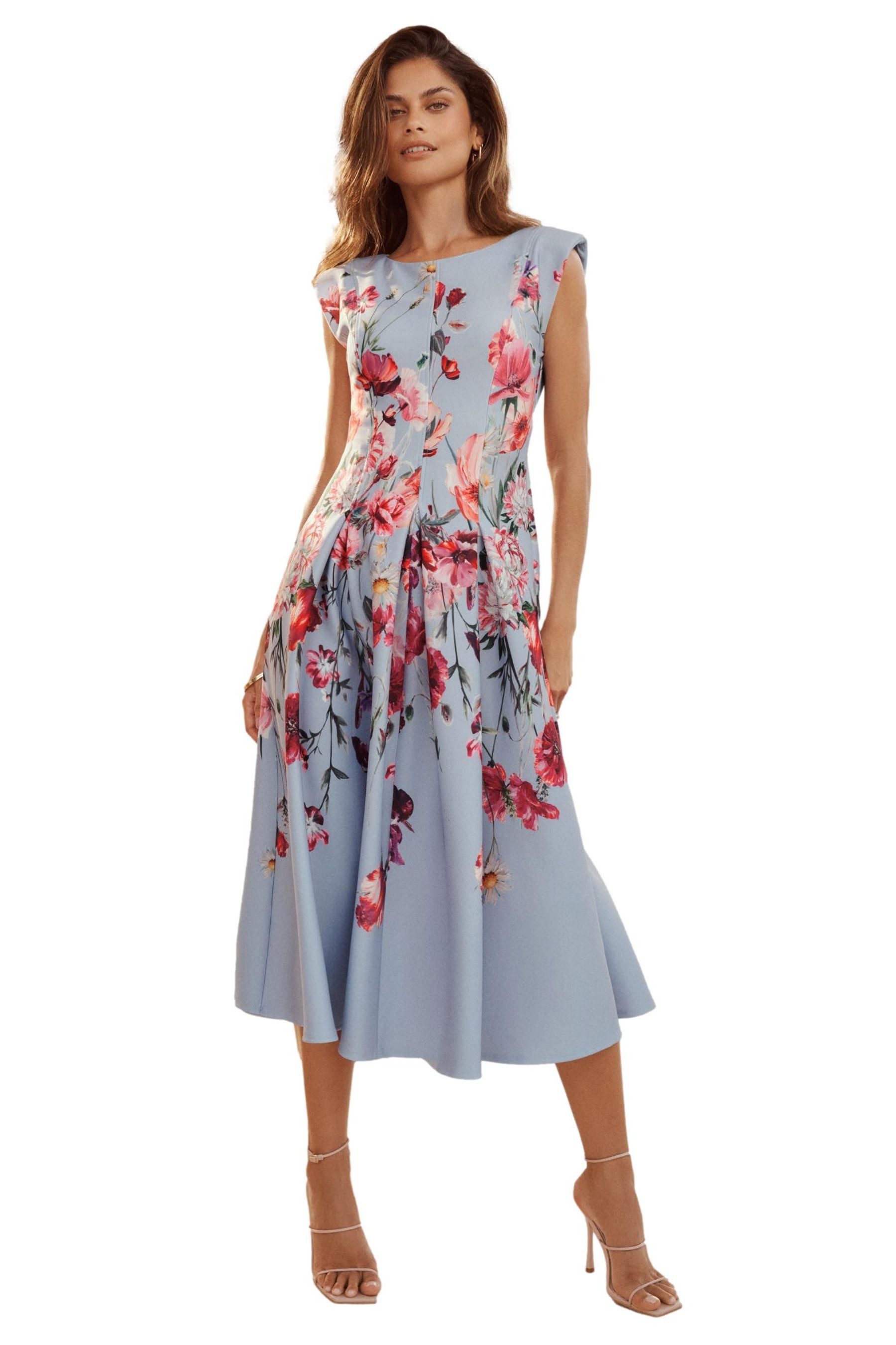 LIPSY Midikleid Lipsy Fit-and-Flare Midikleid mit Blumen, Regular (1-tlg)