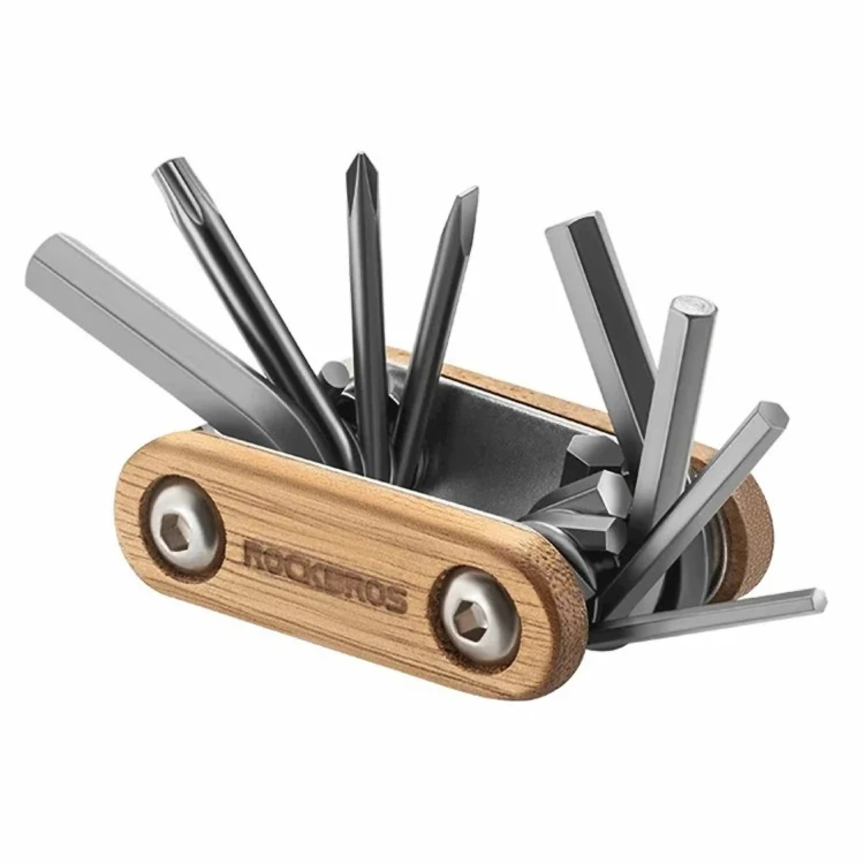 Sport-Knight® Multitool Fahrrad Multitool 8-in-1 Edelstahl / Holz MTB Werkzeugset
