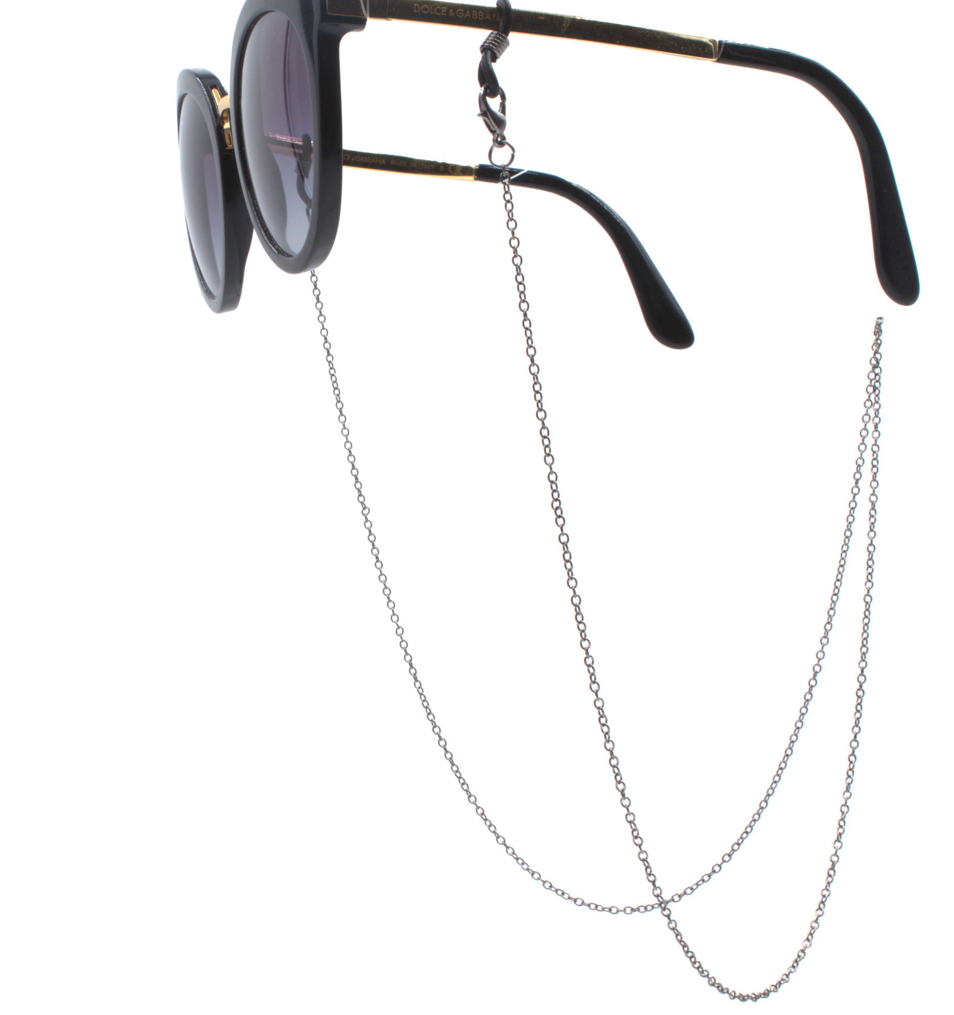 GERNEO Brillenkette GERNEO® - Nizza – korrosionsbeständige Brillenkette & Maskenhalter, vergoldet oder versilbert – einzigartig hochwertige Brillenkette Schwarz