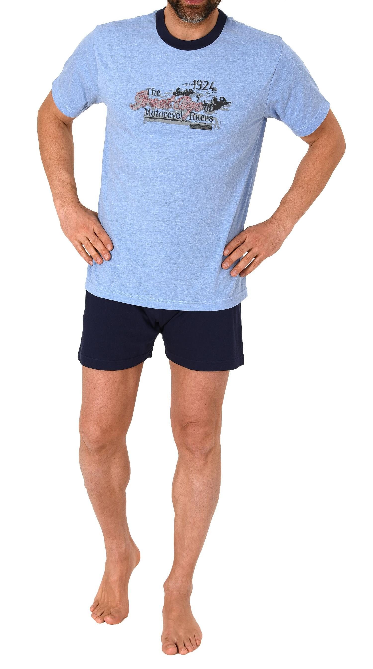 Normann Pyjama Casual Herren Shorty Pyjama mit kurzen Shorts und Rundhals