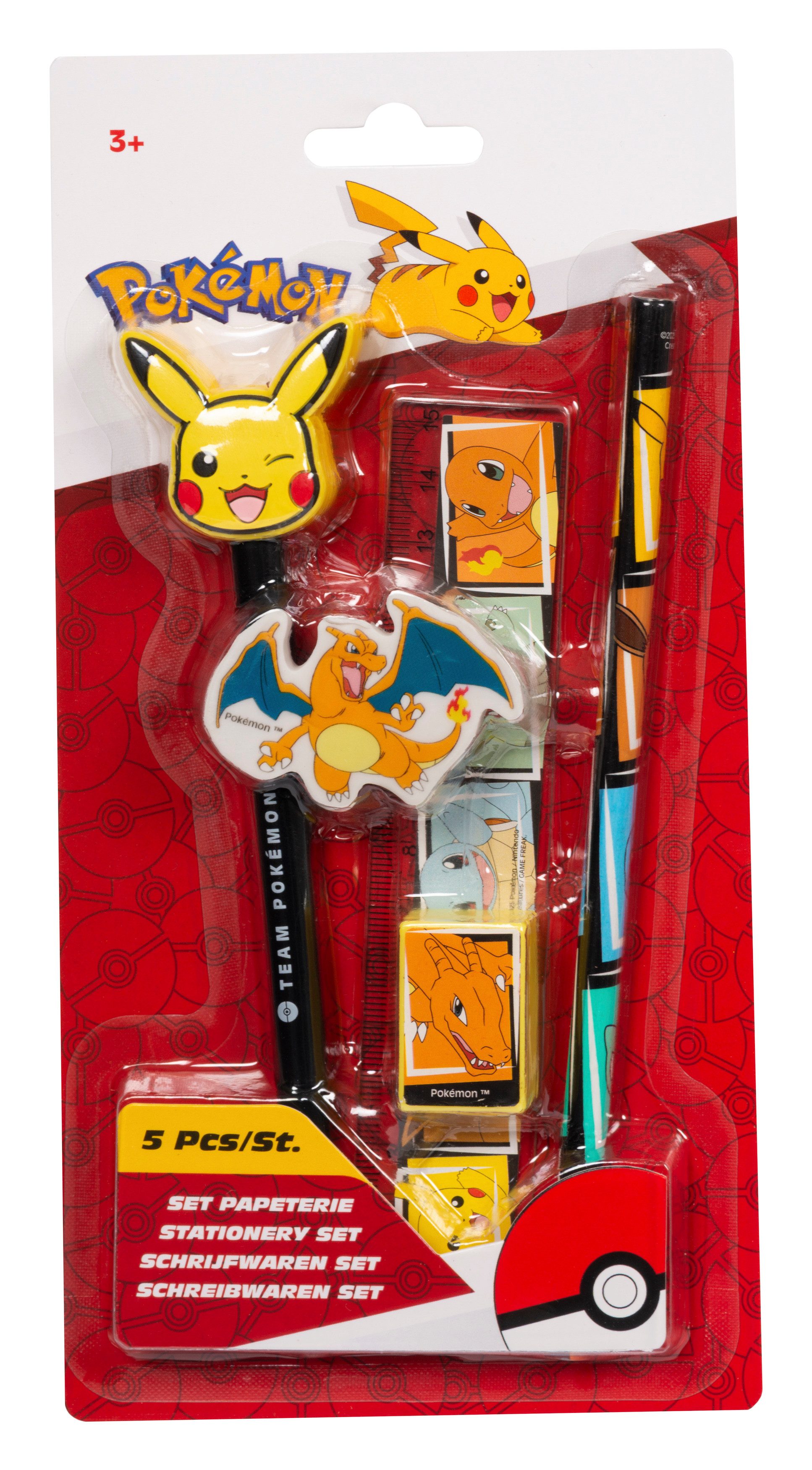 ak tronic Druckkugelschreiber Pokémon - Schreibwaren 5er Set (NEU & OVP), (Pokémon Schreibwaren 5er Set)