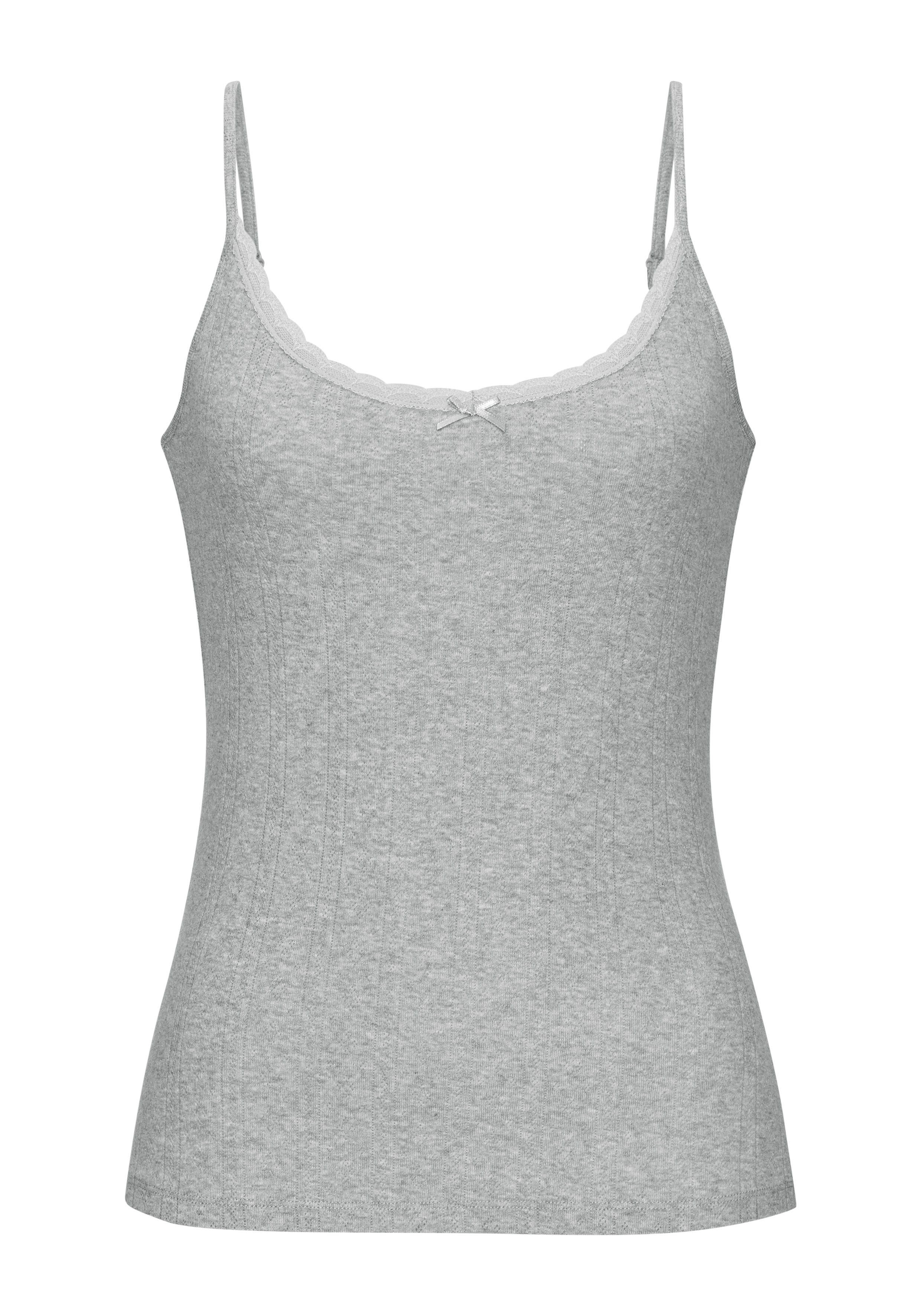Vivance by Lascana Unterhemd (2er-Pack) aus weicher Pointelle-Ware mit Spitze, reine Baumwolle – Bild 4 von 5