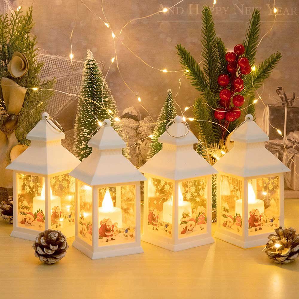 Deko, LED Tisch Hängelaternen, Dekolicht Weihnachtsbaum für Haus Weiß Flammenlose Batterie, Rosnek Warmweiß Niedriges
