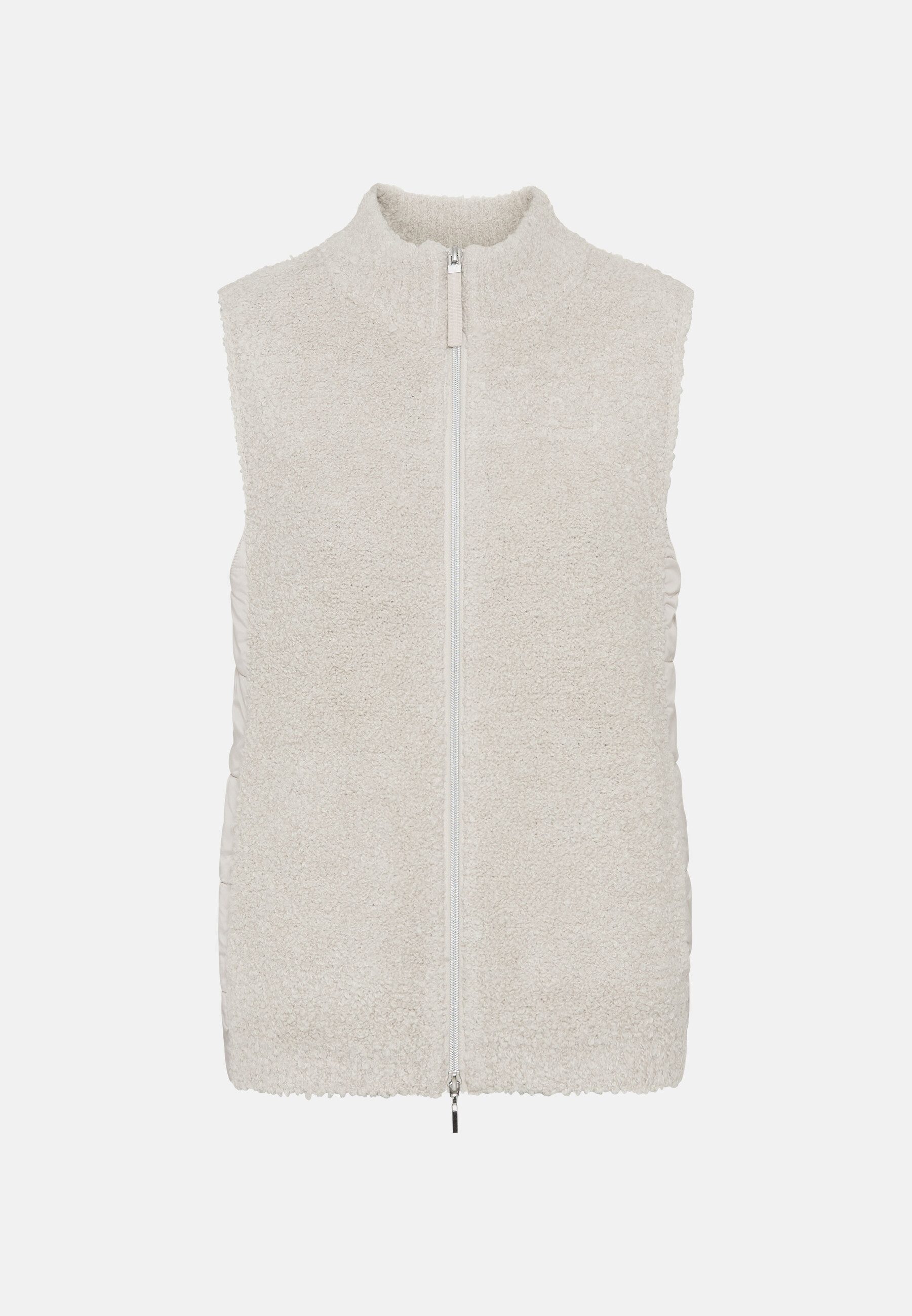 Olsen Fellimitatweste im Material-Mix