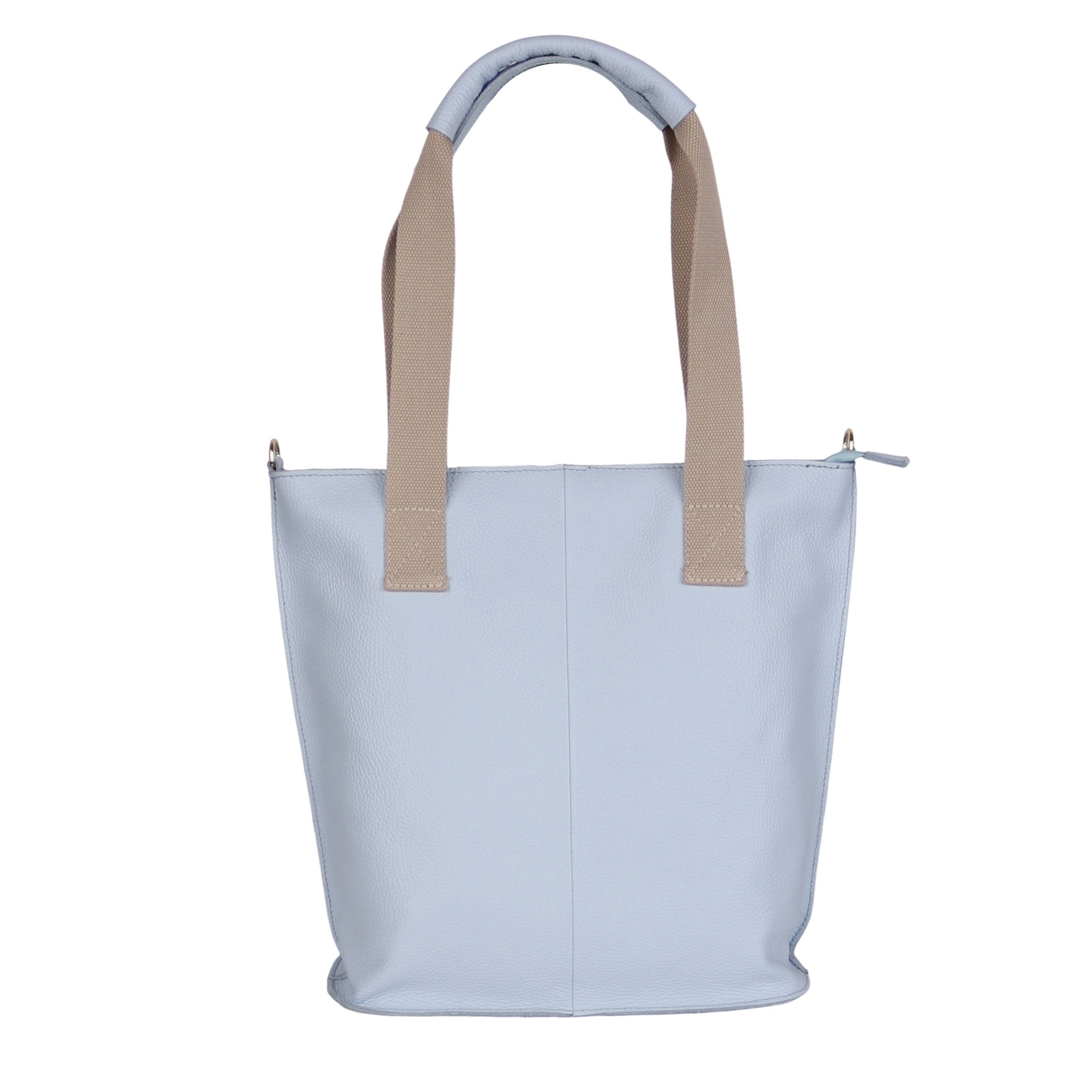 Shopper aus Echtleder, Made in Italy, Beuteltasche